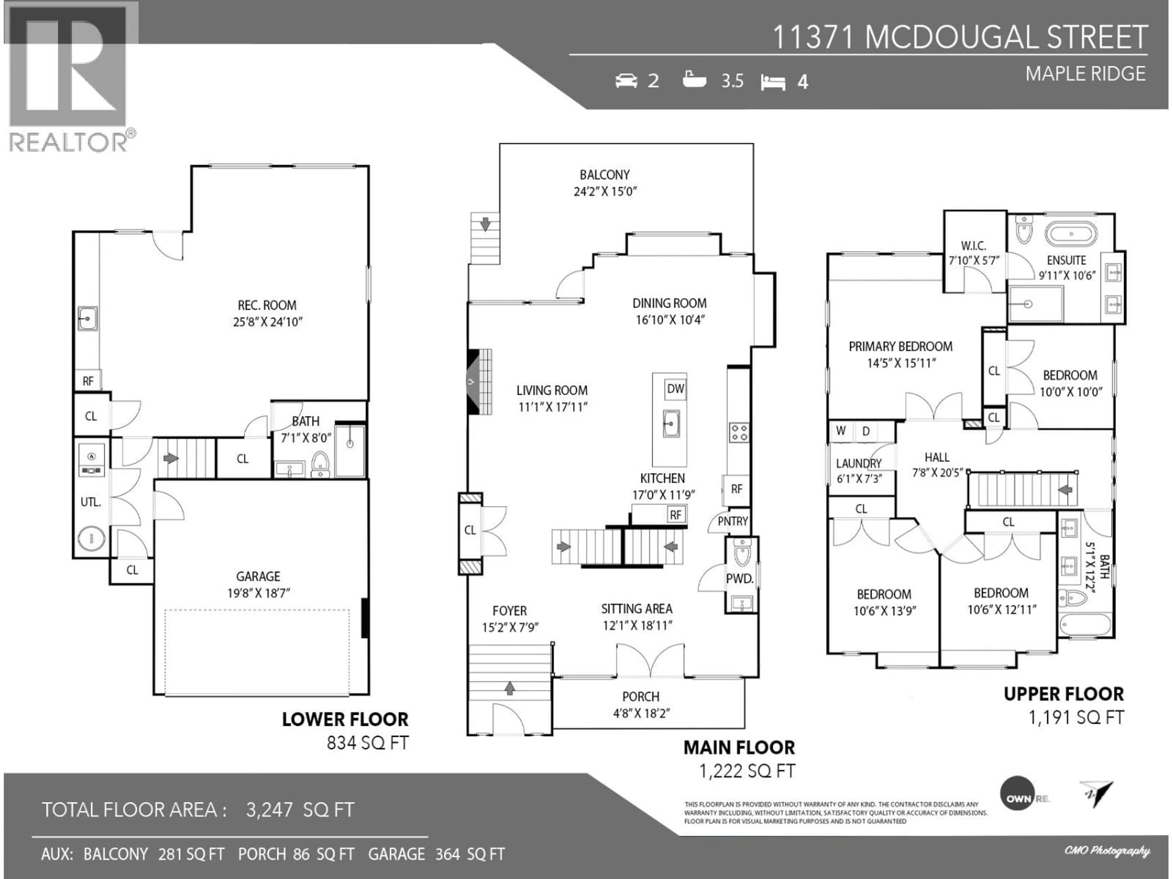 Floor plan for 11371 MCDOUGAL STREET, Maple Ridge British Columbia V2X4K6