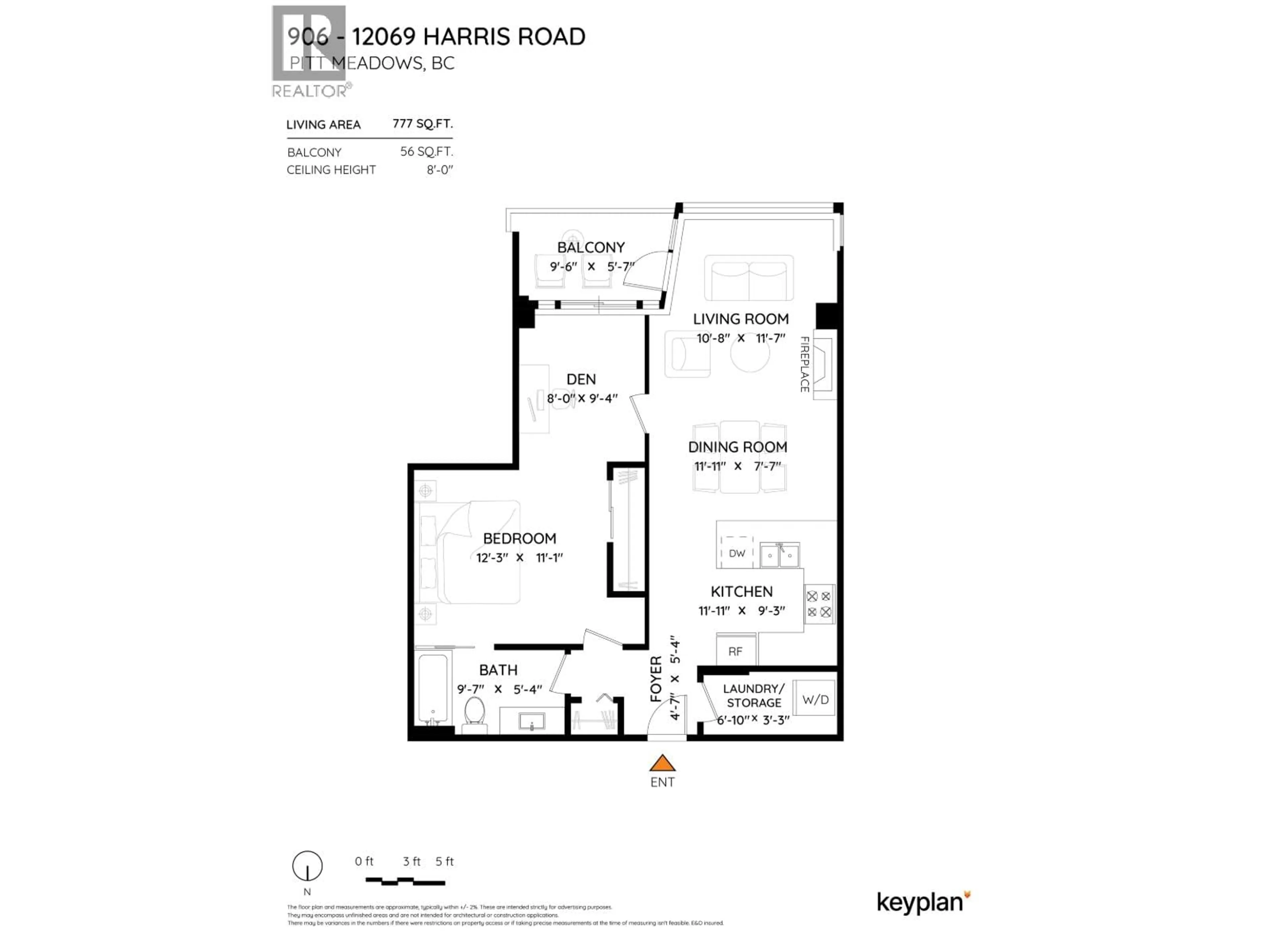 Floor plan for 906 - 12069 HARRIS ROAD, Pitt Meadows British Columbia V3Y0C8