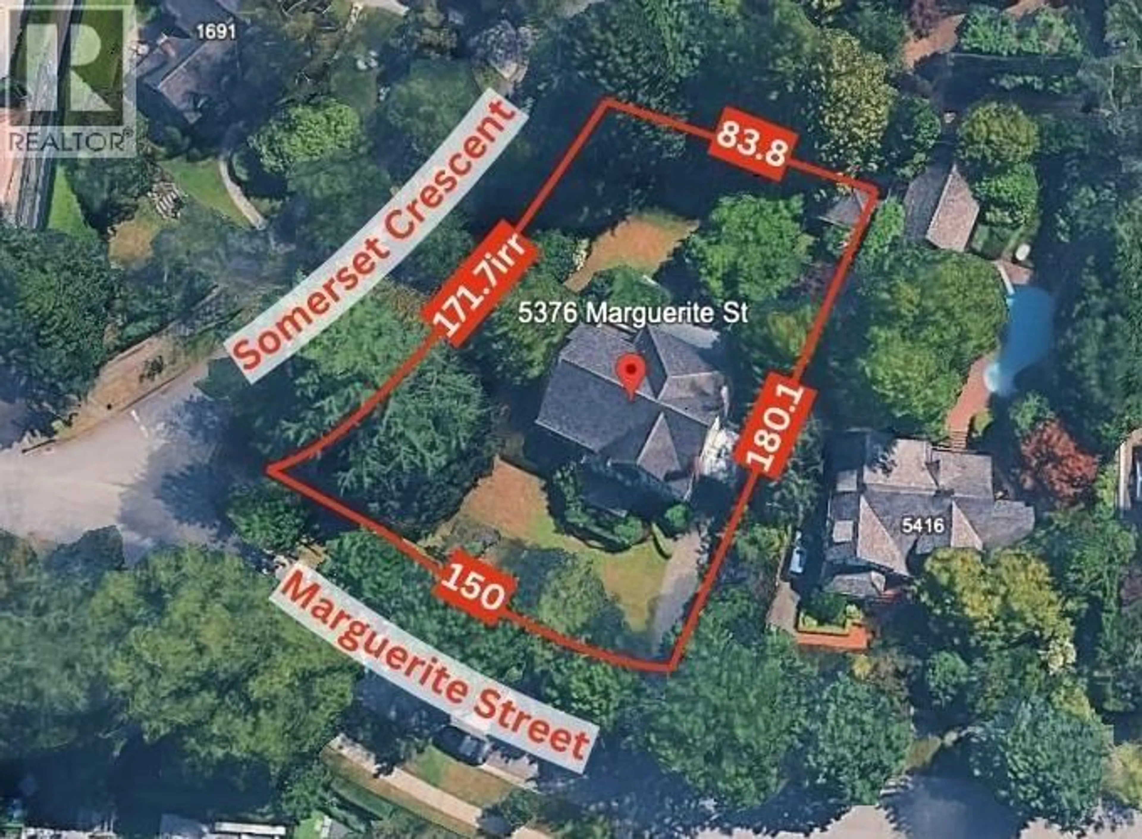 A pic from outside/outdoor area/front of a property/back of a property/a pic from drone, street for 5376 MARGUERITE STREET, Vancouver British Columbia V6M3K6