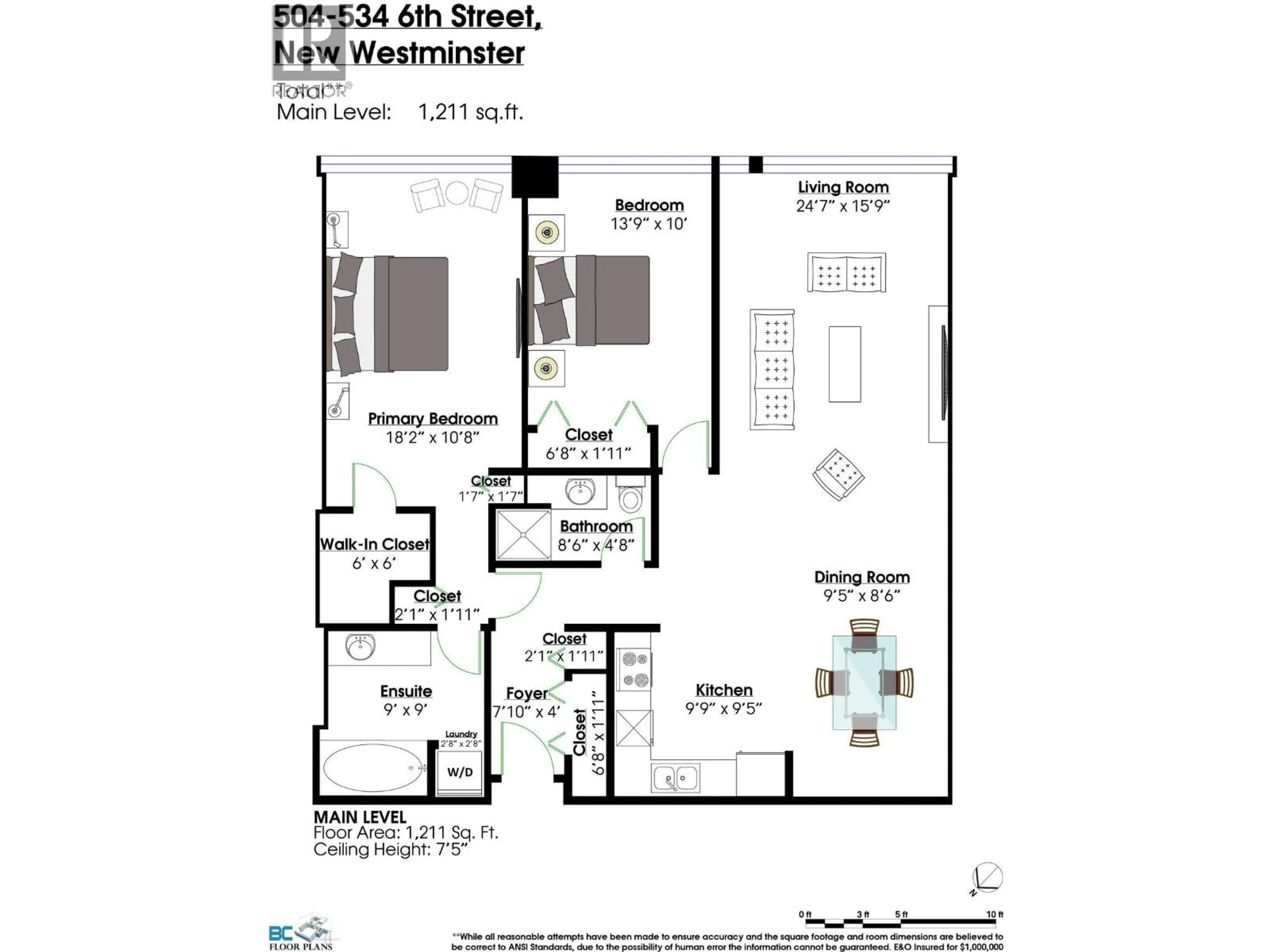 Floor plan for 504 - 534 SIXTH STREET, New Westminster British Columbia V3L5K7