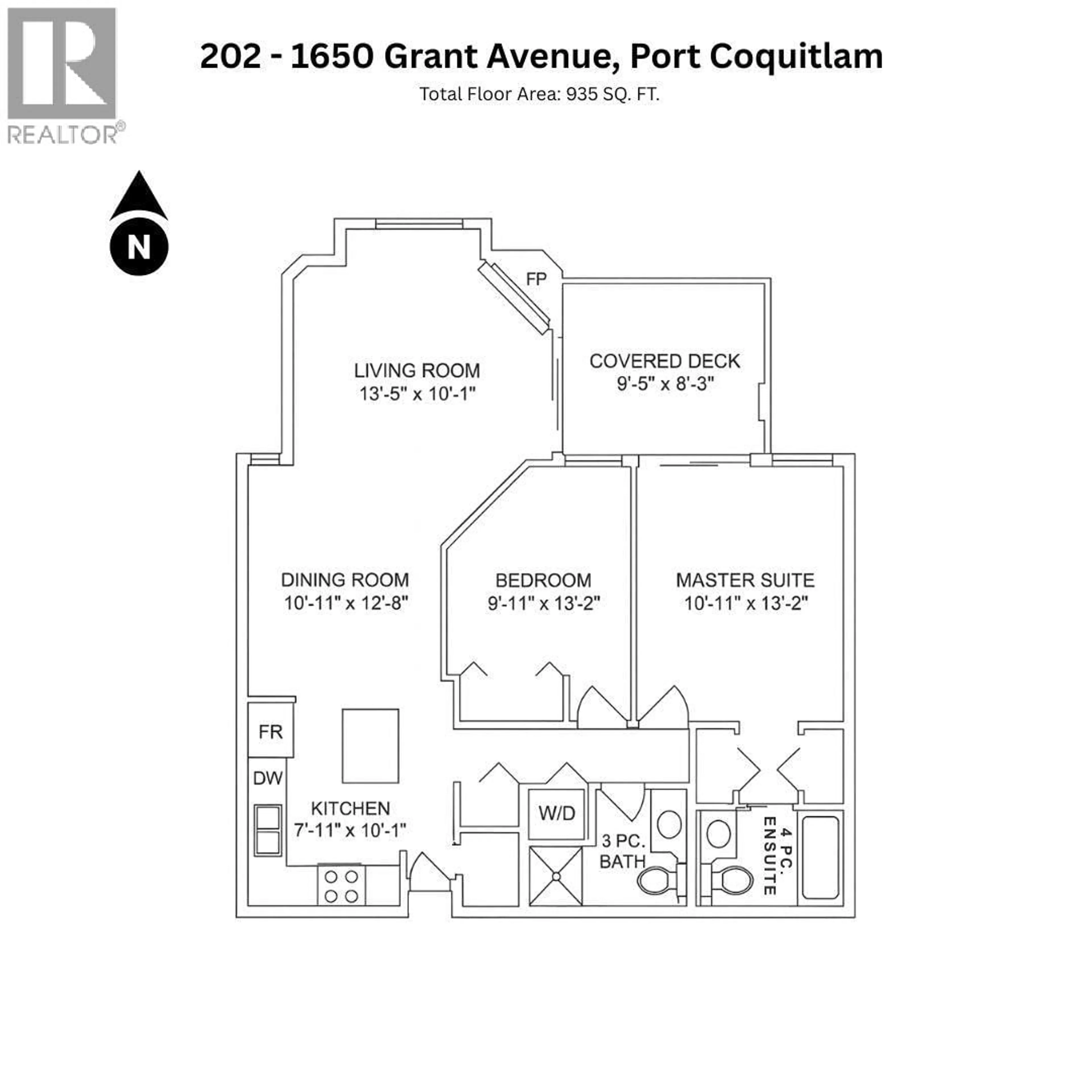 Floor plan for 202 - 1650 GRANT AVENUE, Port Coquitlam British Columbia V3B7V2