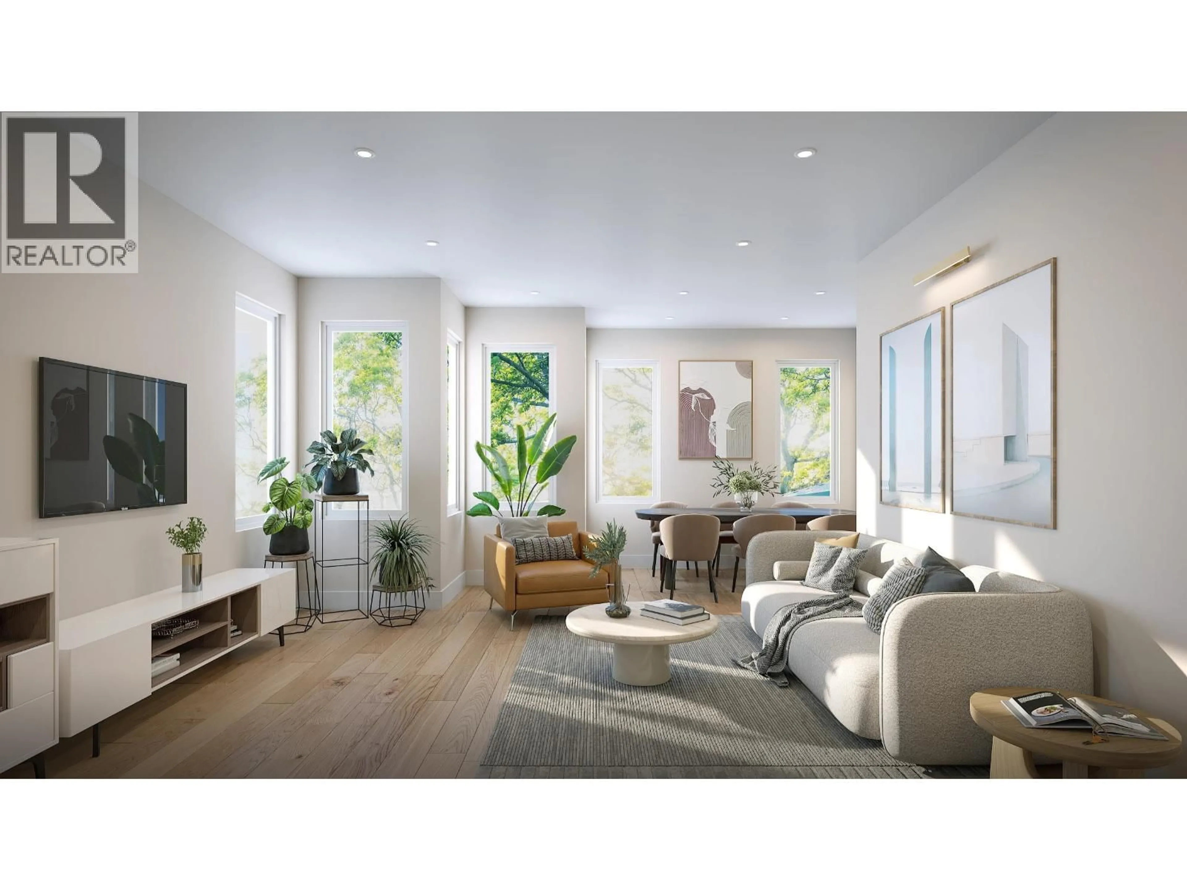 Living room with furniture, wood/laminate floor for 1 - 7510 CURRAGH AVENUE, Burnaby British Columbia V5J4W2