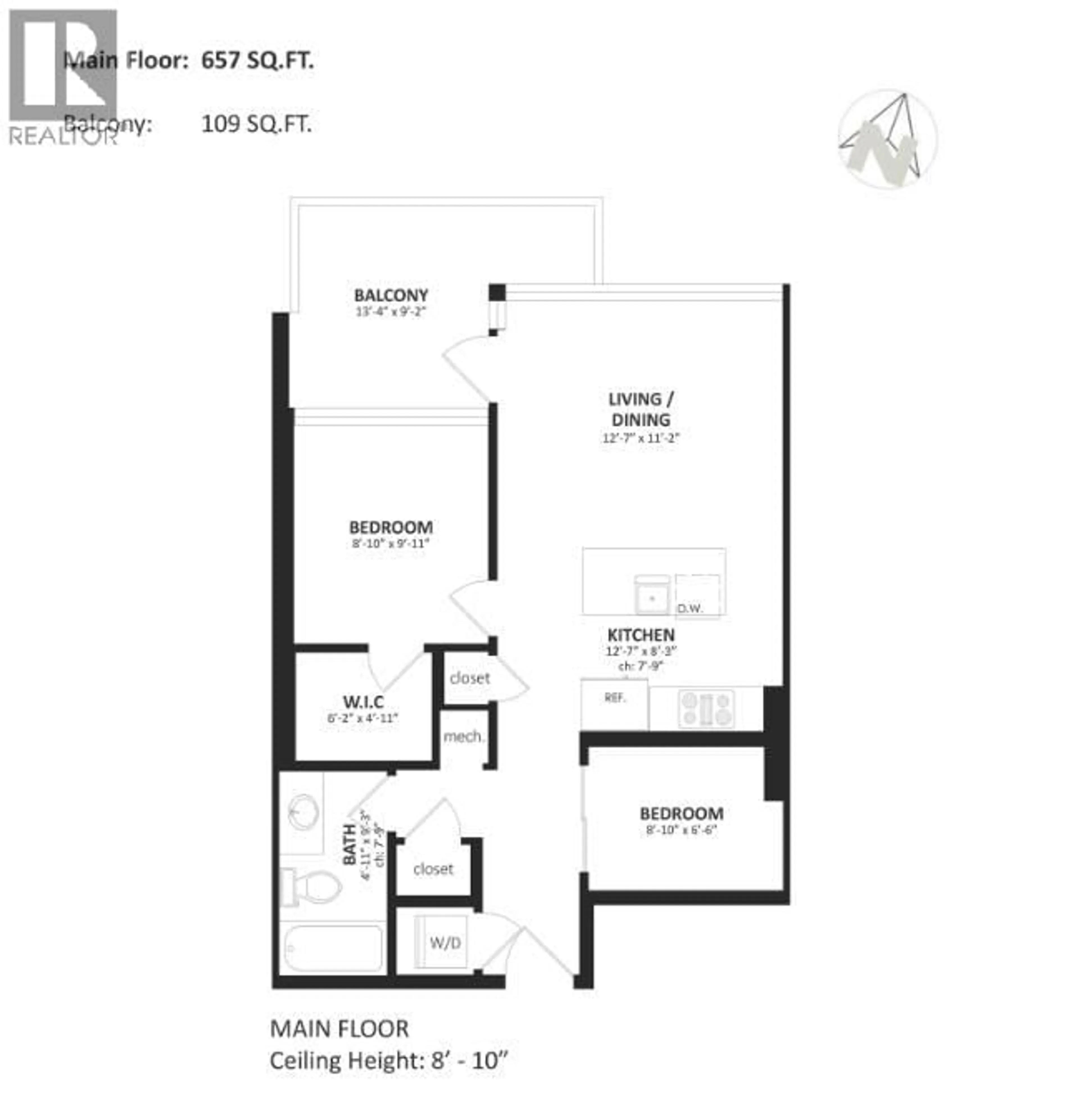 Floor plan for 509 - 2311 BETA AVENUE, Burnaby British Columbia V5C0M1