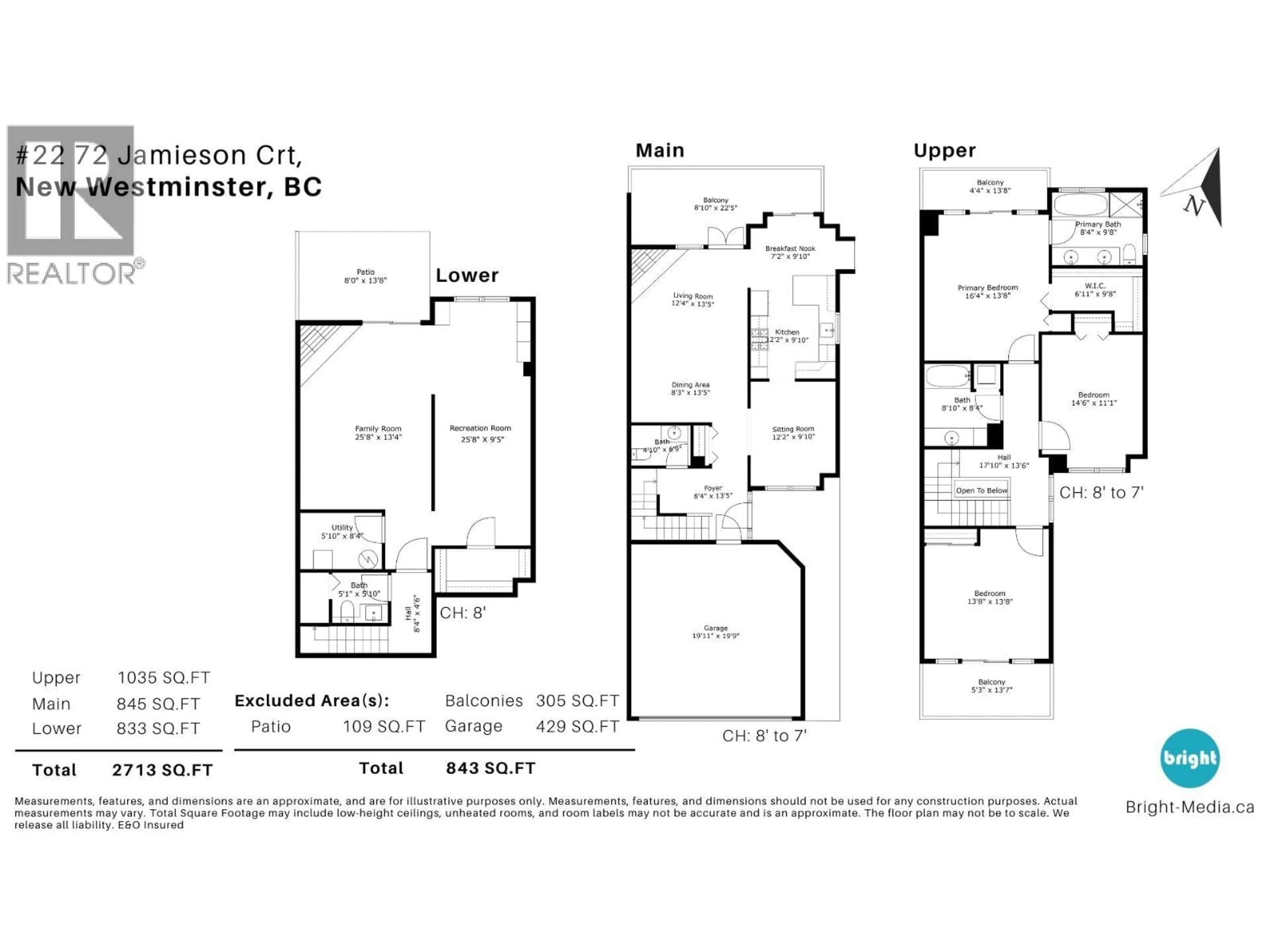 Floor plan for 22 - 72 JAMIESON COURT, New Westminster British Columbia V3L5R6