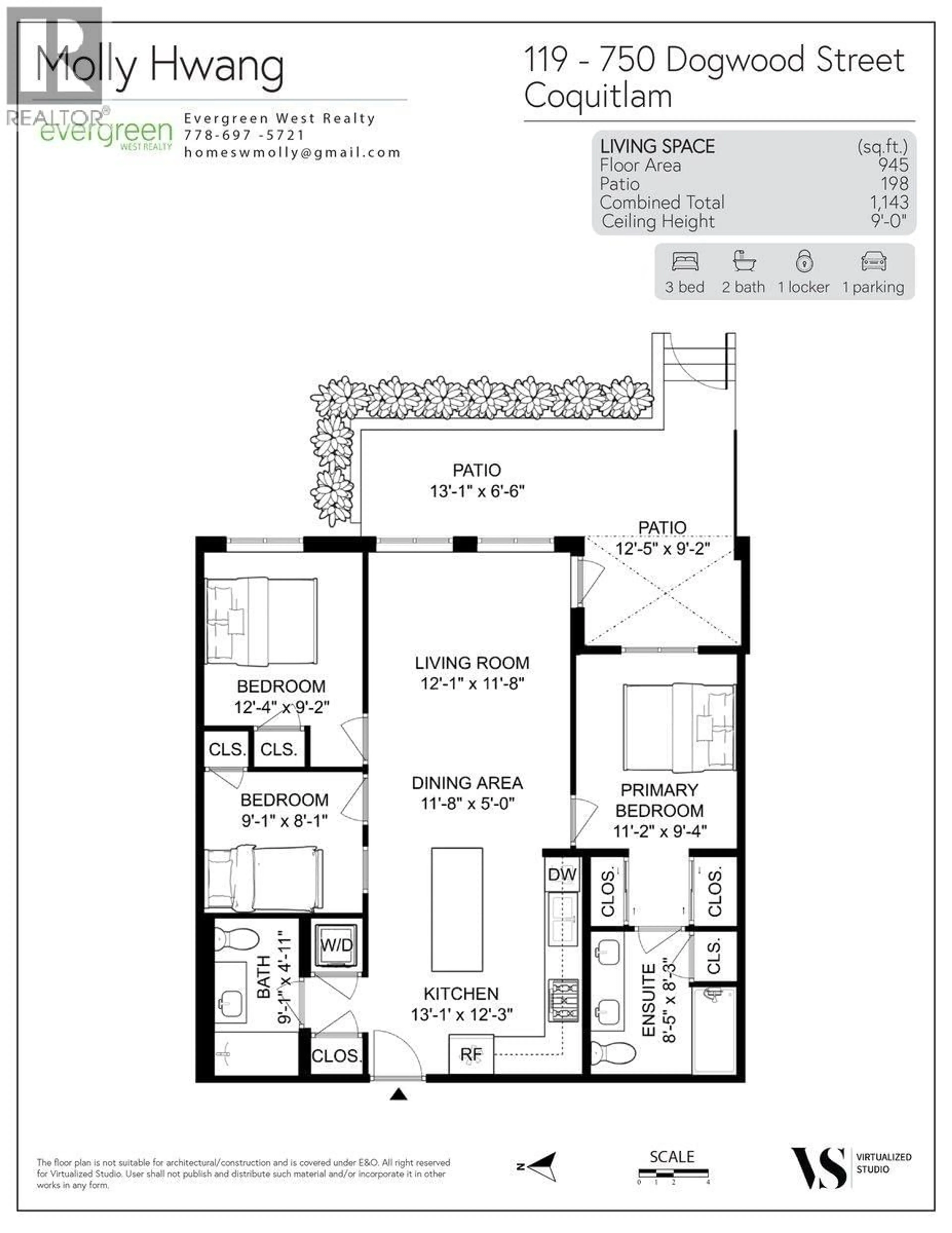 Floor plan for 119 - 750 DOGWOOD STREET, Coquitlam British Columbia V3J0K6