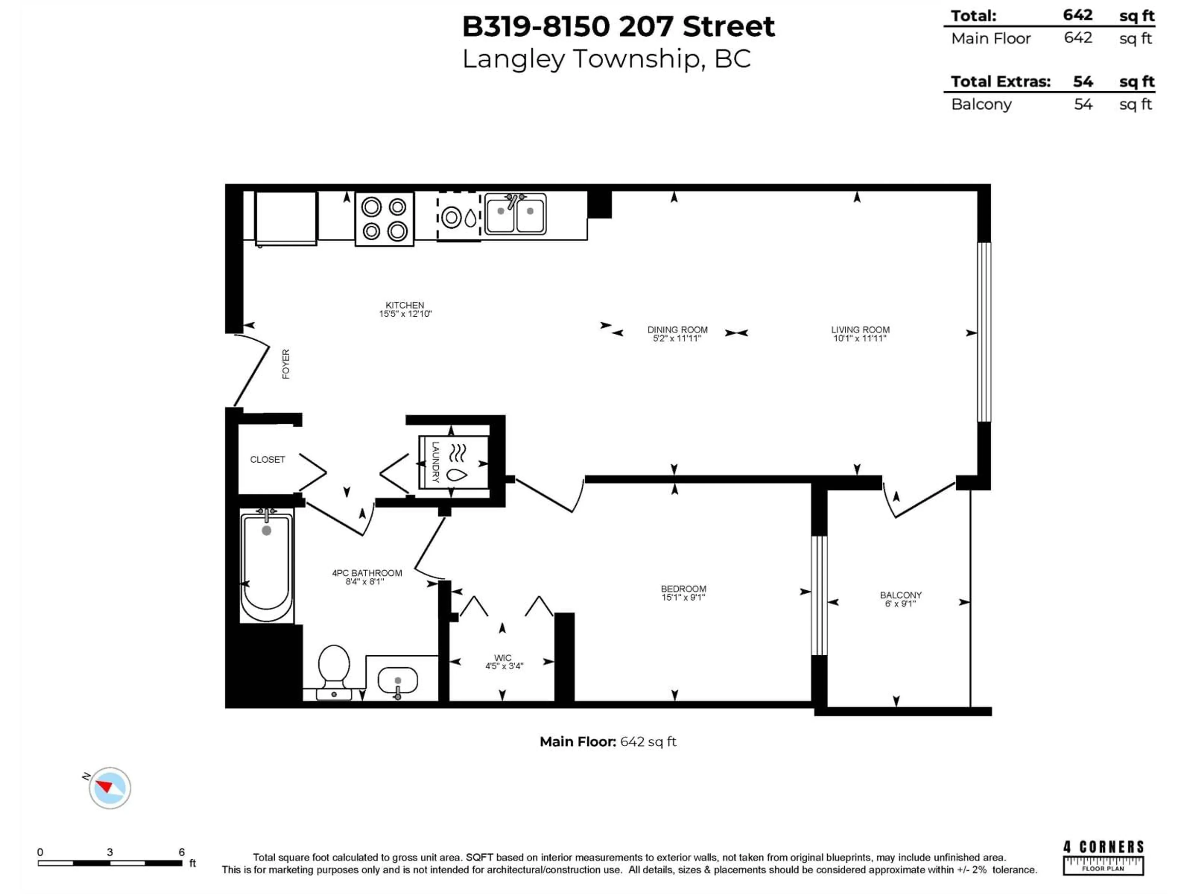 Floor plan for B319 - 8150 207 STREET, Langley British Columbia V2Y4J2