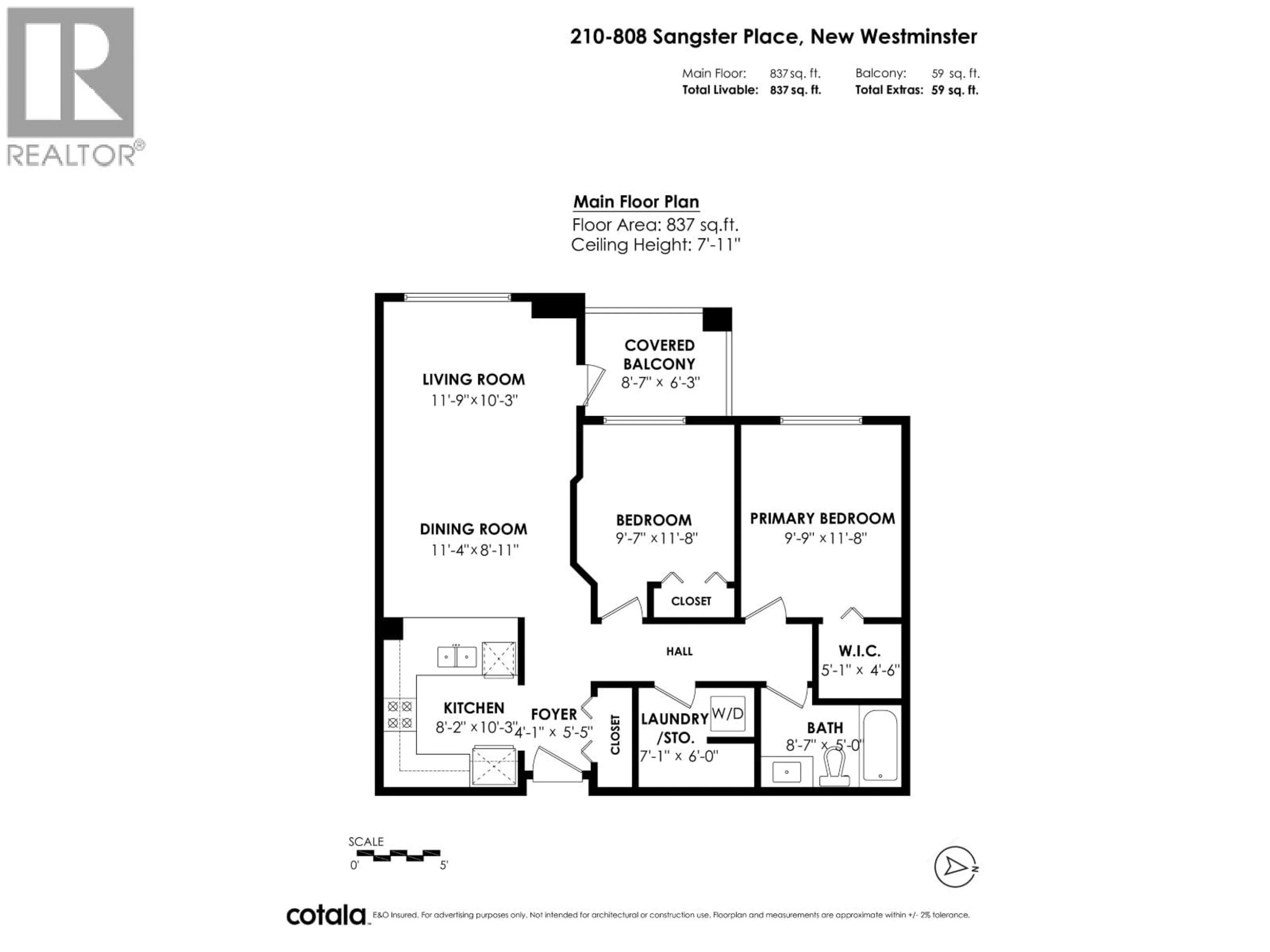 Floor plan for 210 - 808 SANGSTER PLACE, New Westminster British Columbia V3L5W3