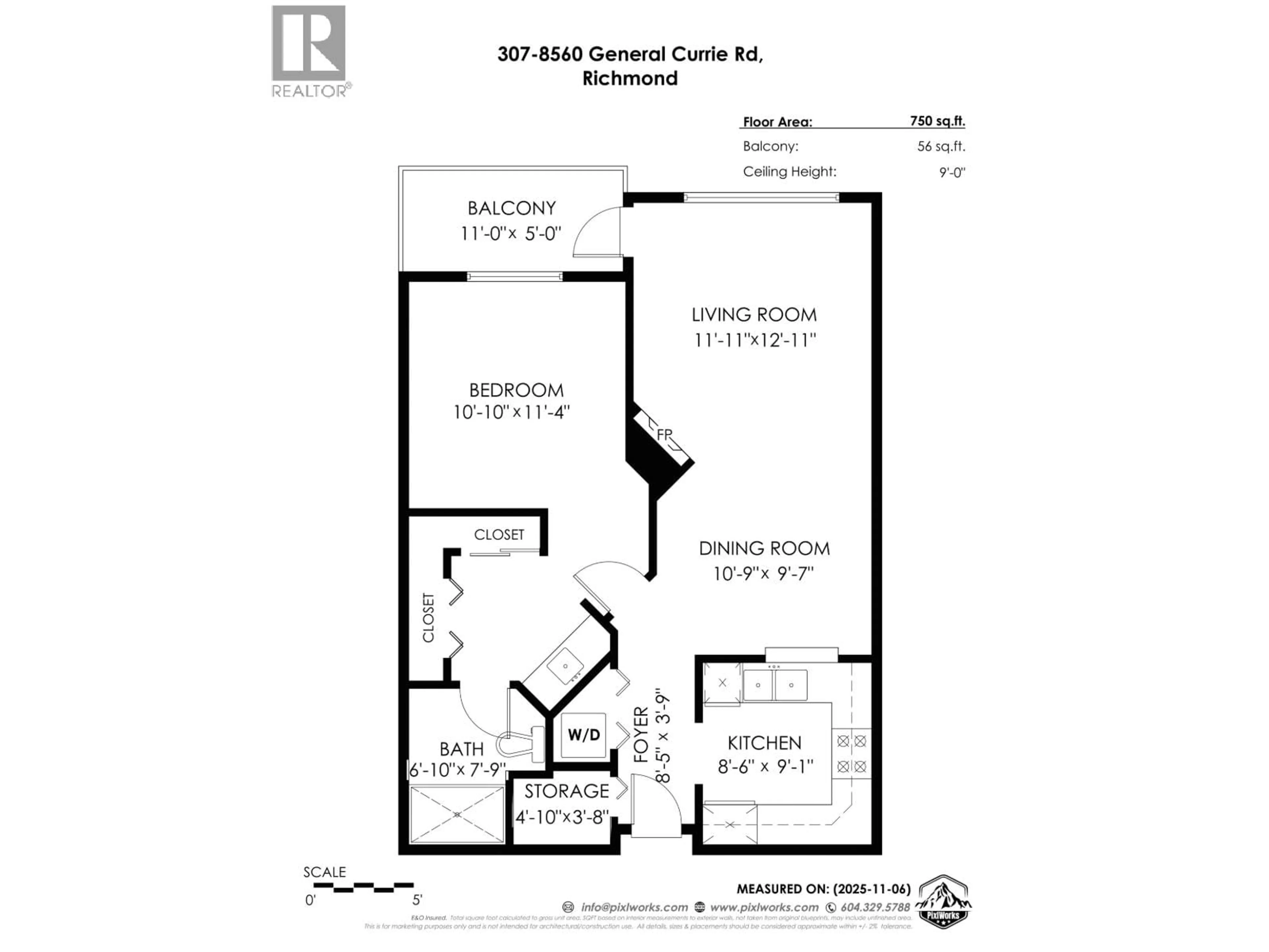 Floor plan for 307 - 8560 GENERAL CURRIE ROAD, Richmond British Columbia V6Y1M2