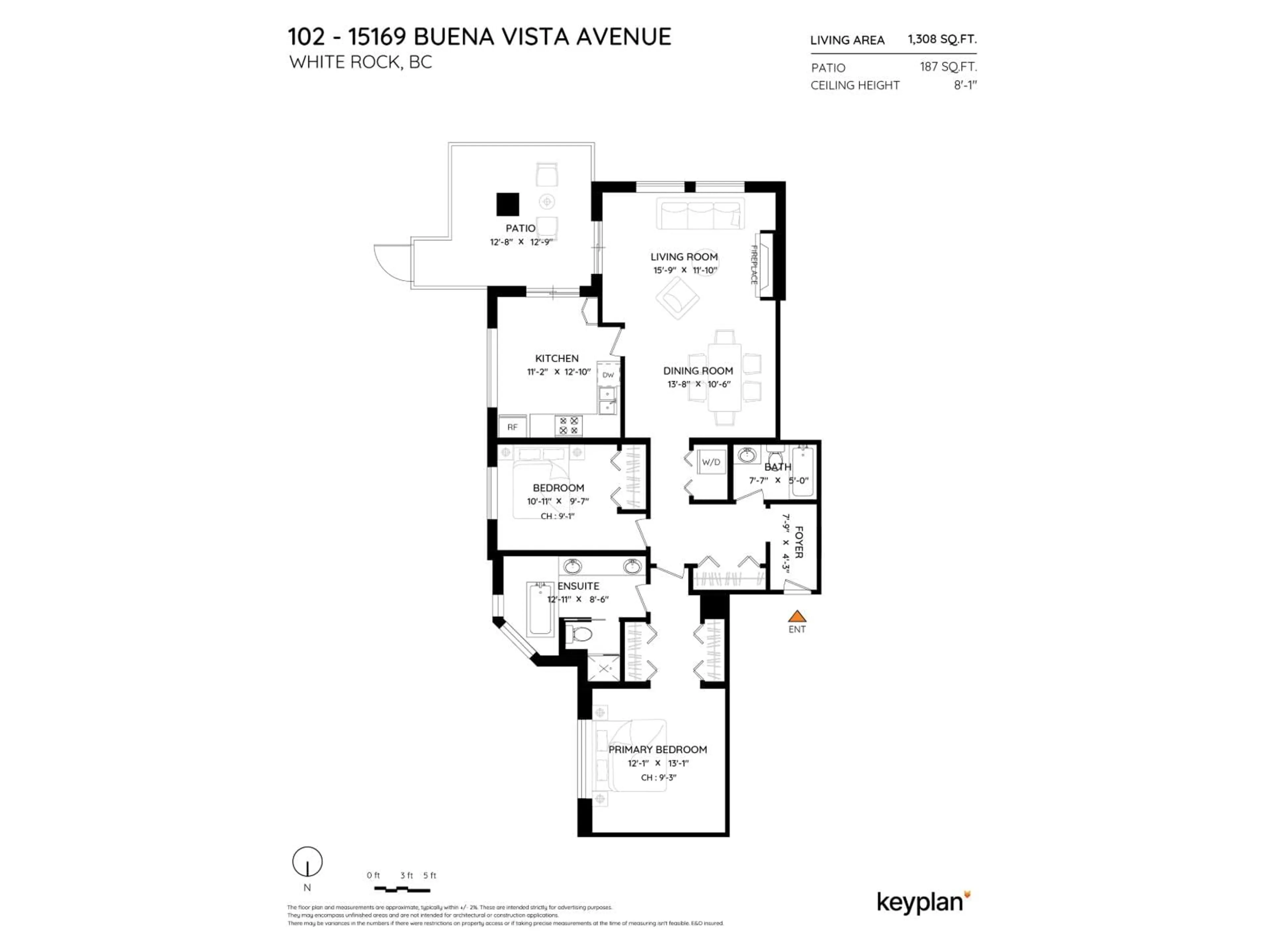 Floor plan for 102 - 15169 BUENA VISTA AVENUE, White Rock British Columbia V4B1Y2