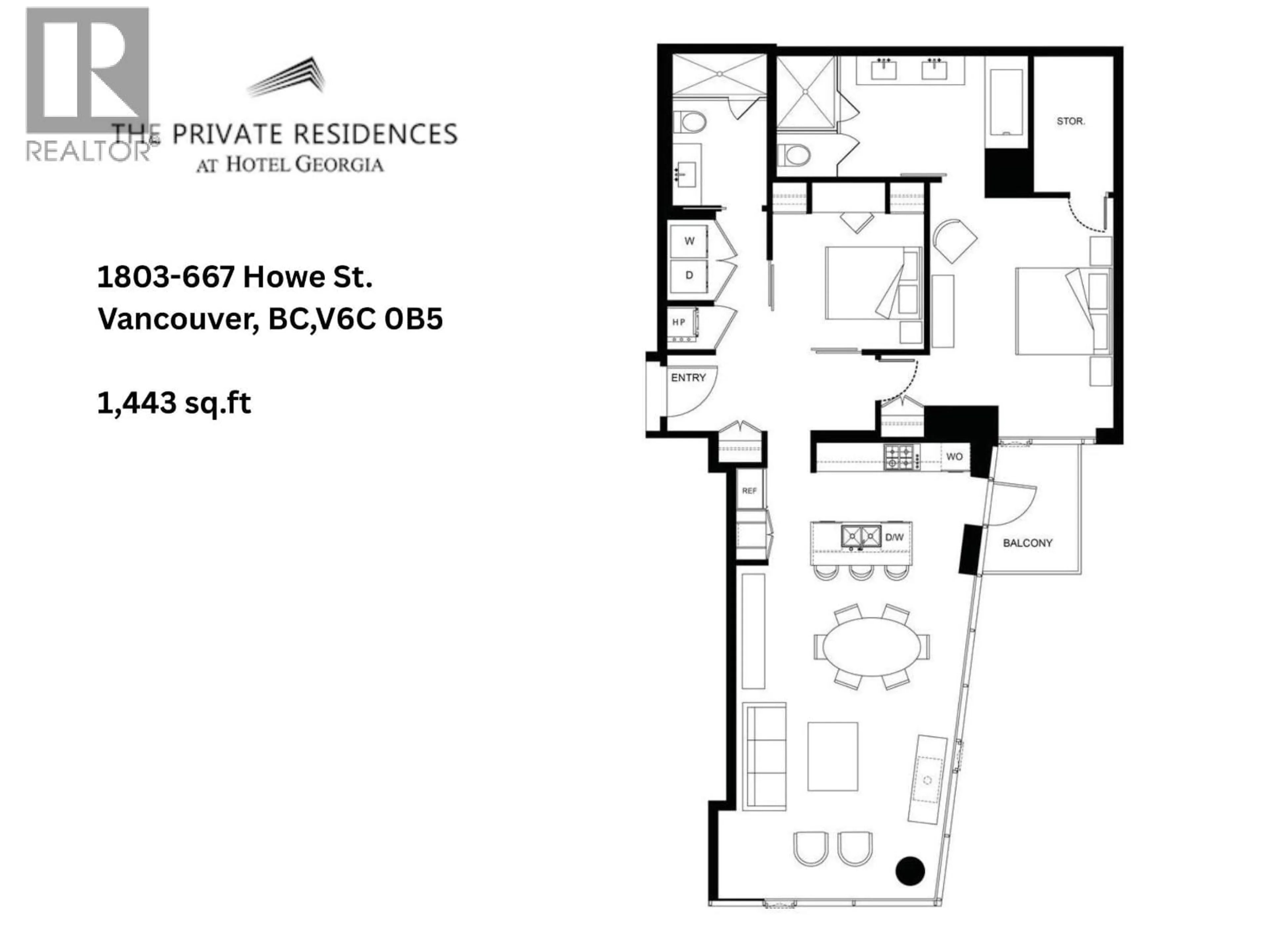 Floor plan for 1803 - 667 HOWE STREET, Vancouver British Columbia V6C0B5