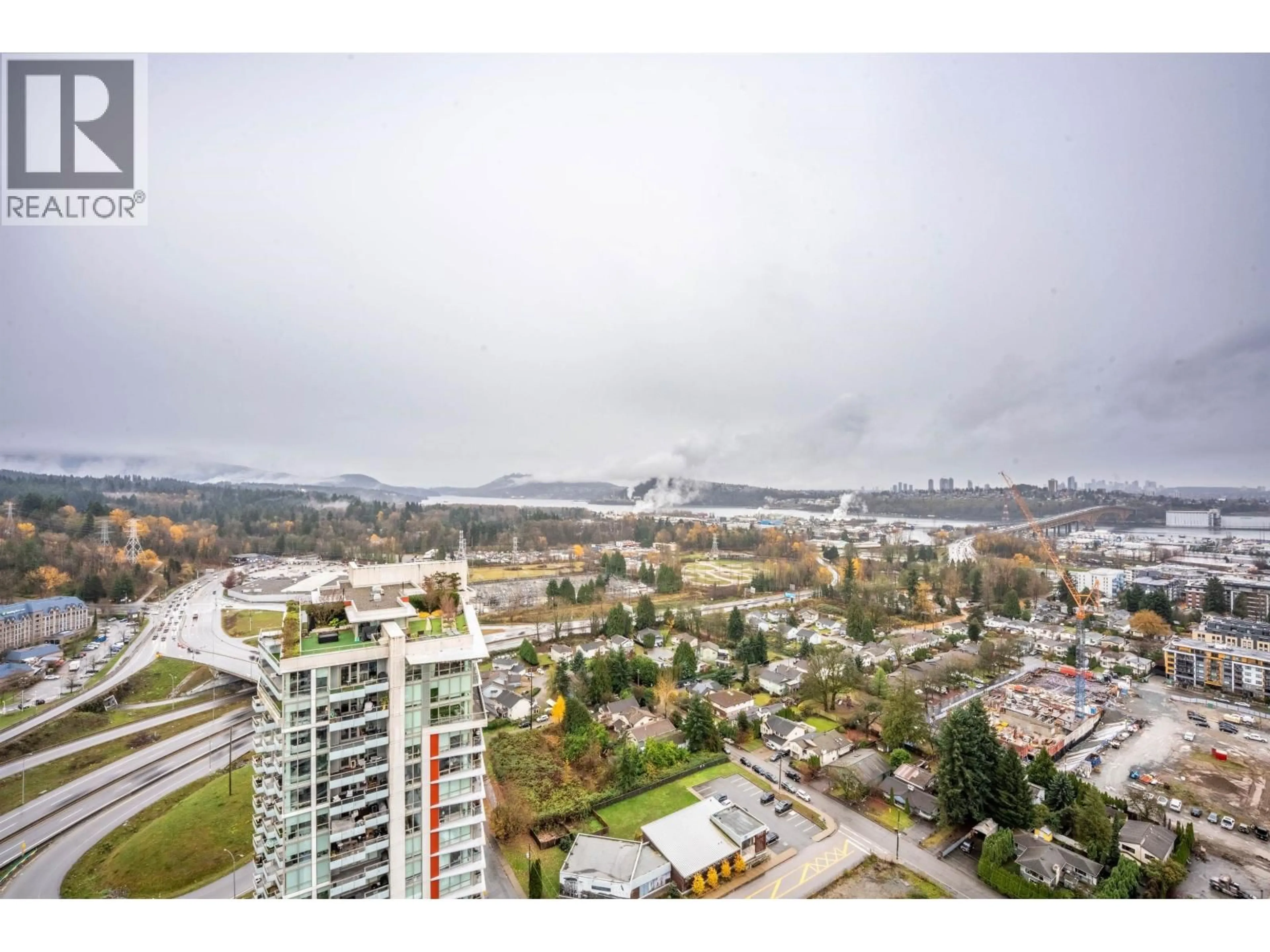 A pic from outside/outdoor area/front of a property/back of a property/a pic from drone, city buildings view from balcony for 3002 - 1500 FERN STREET, North Vancouver British Columbia V7J0E6