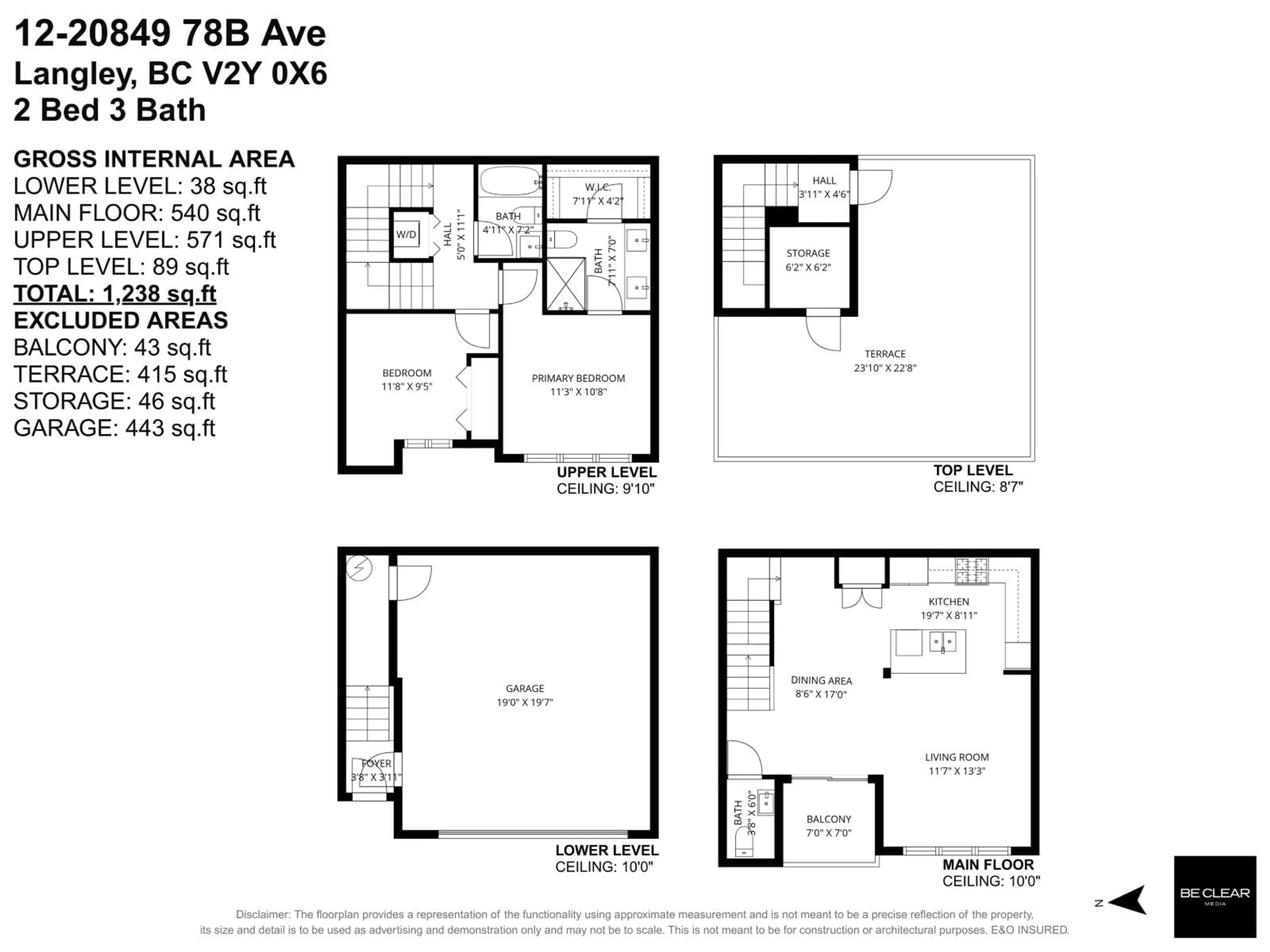 Floor plan for 12 - 20849 78B AVENUE, Langley British Columbia V4N0J4