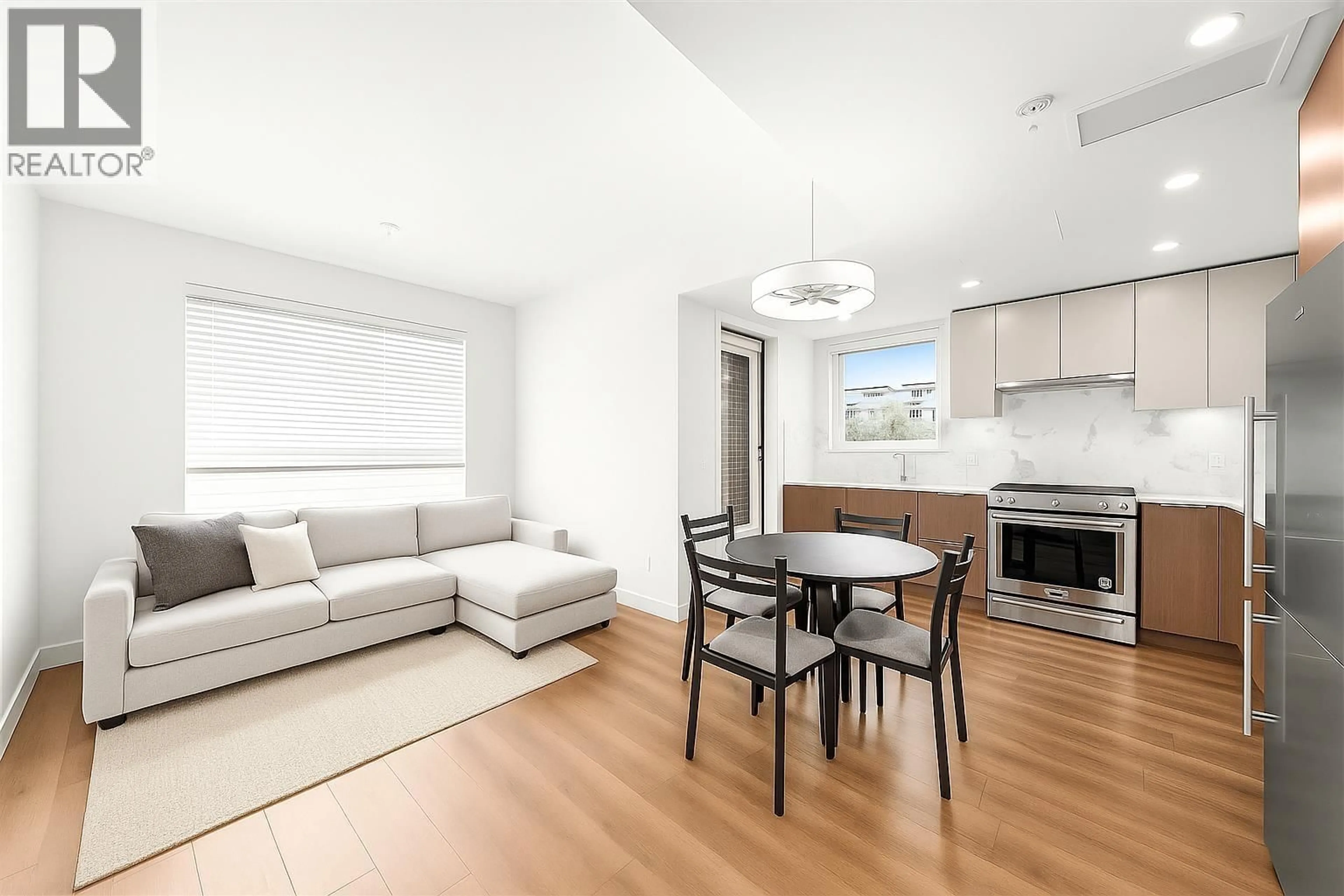 Living room with furniture, wood/laminate floor for 214 - 648 LEA AVENUE, Coquitlam British Columbia V3J0P1