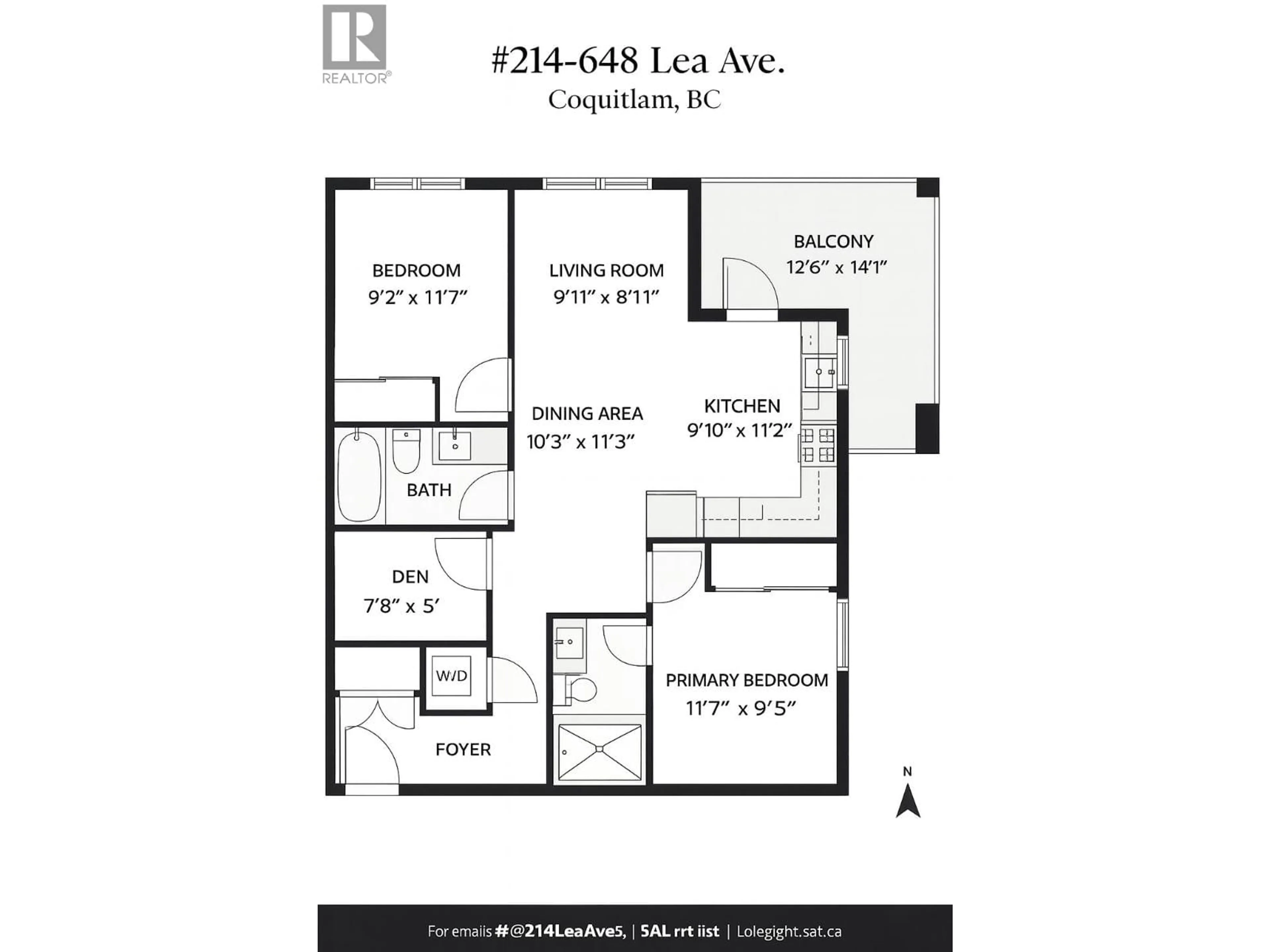 Floor plan for 214 - 648 LEA AVENUE, Coquitlam British Columbia V3J0P1