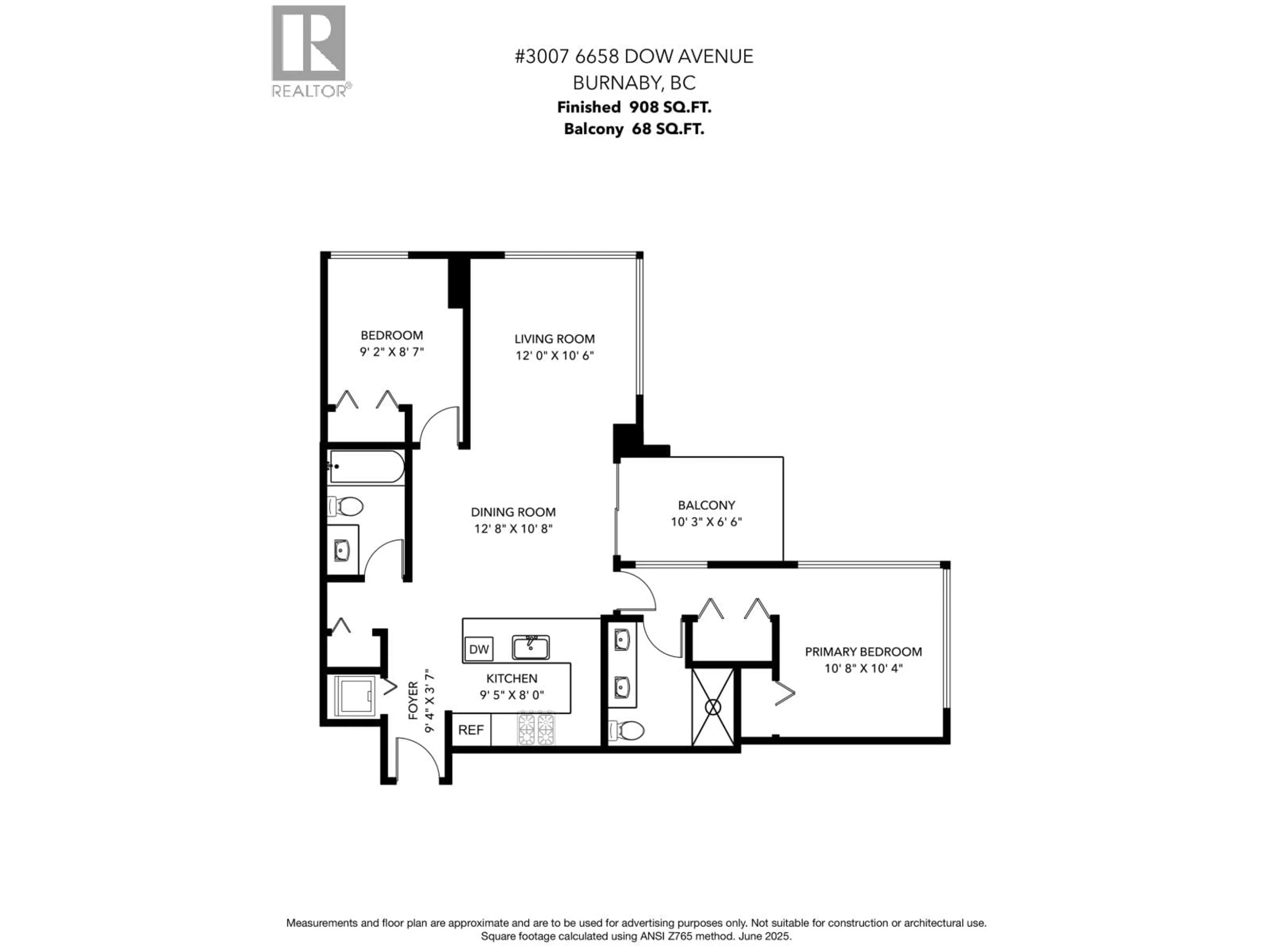 Floor plan for 3007 - 6658 DOW AVENUE, Burnaby British Columbia V5H0C7