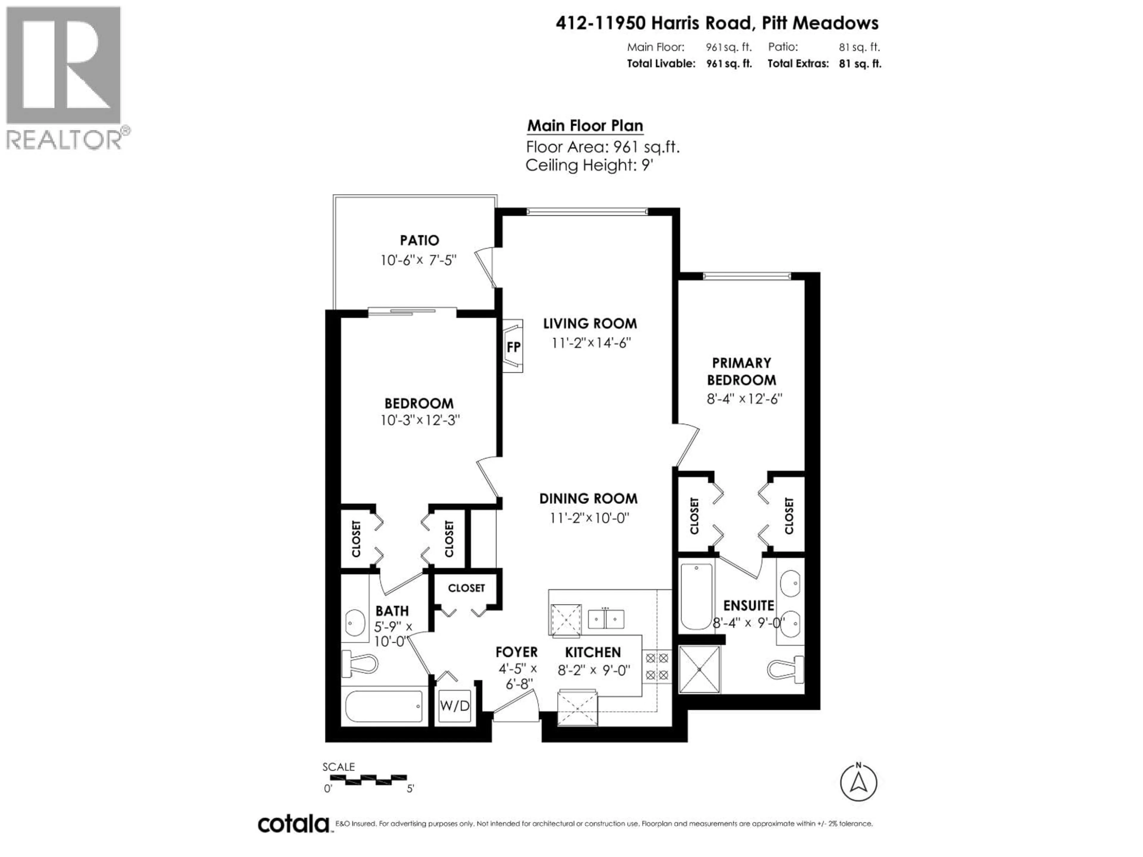 Floor plan for 412 - 11950 HARRIS ROAD, Pitt Meadows British Columbia V3Y0B7