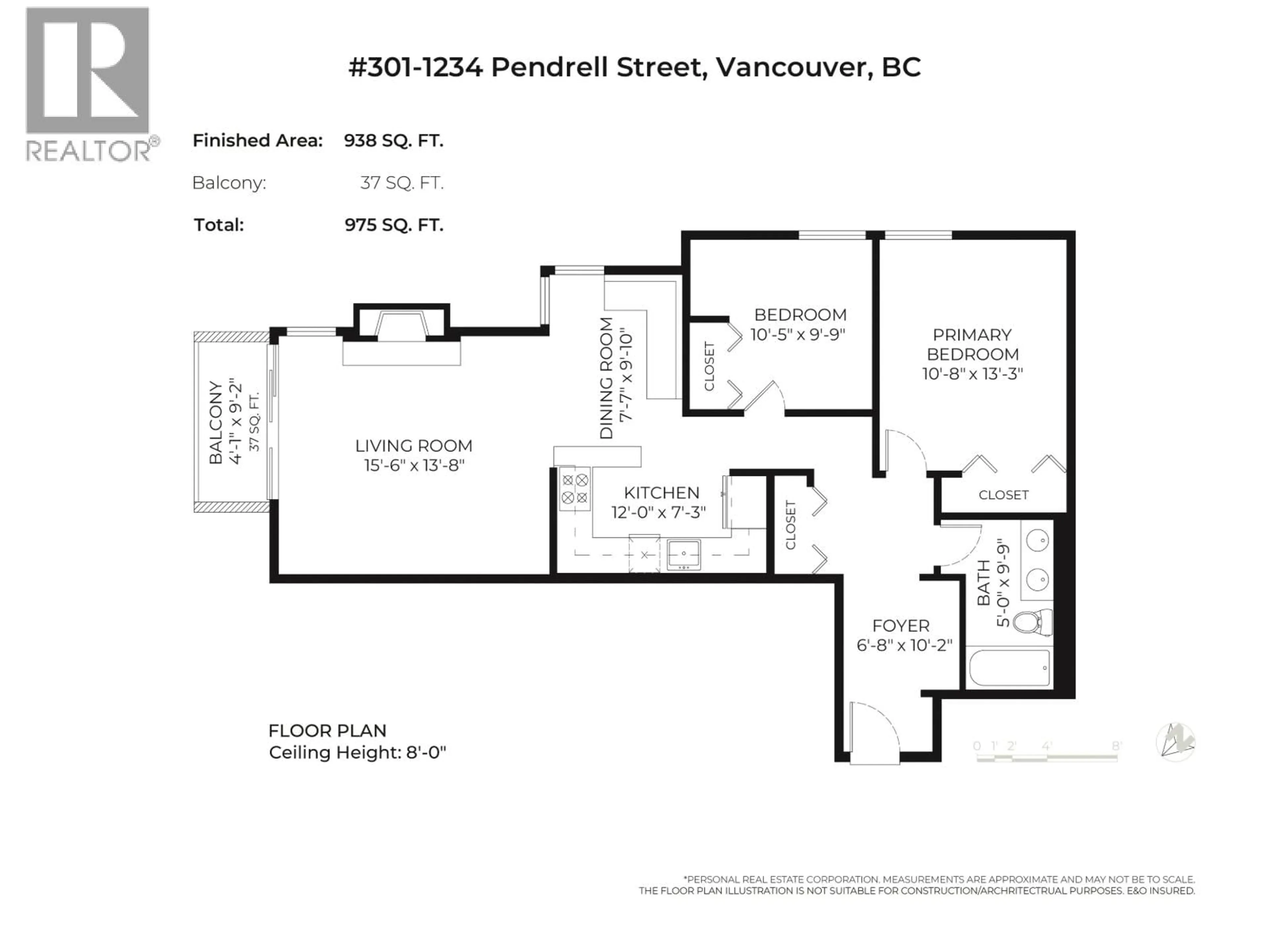 Floor plan for 301 - 1234 PENDRELL STREET, Vancouver British Columbia V6E1L6