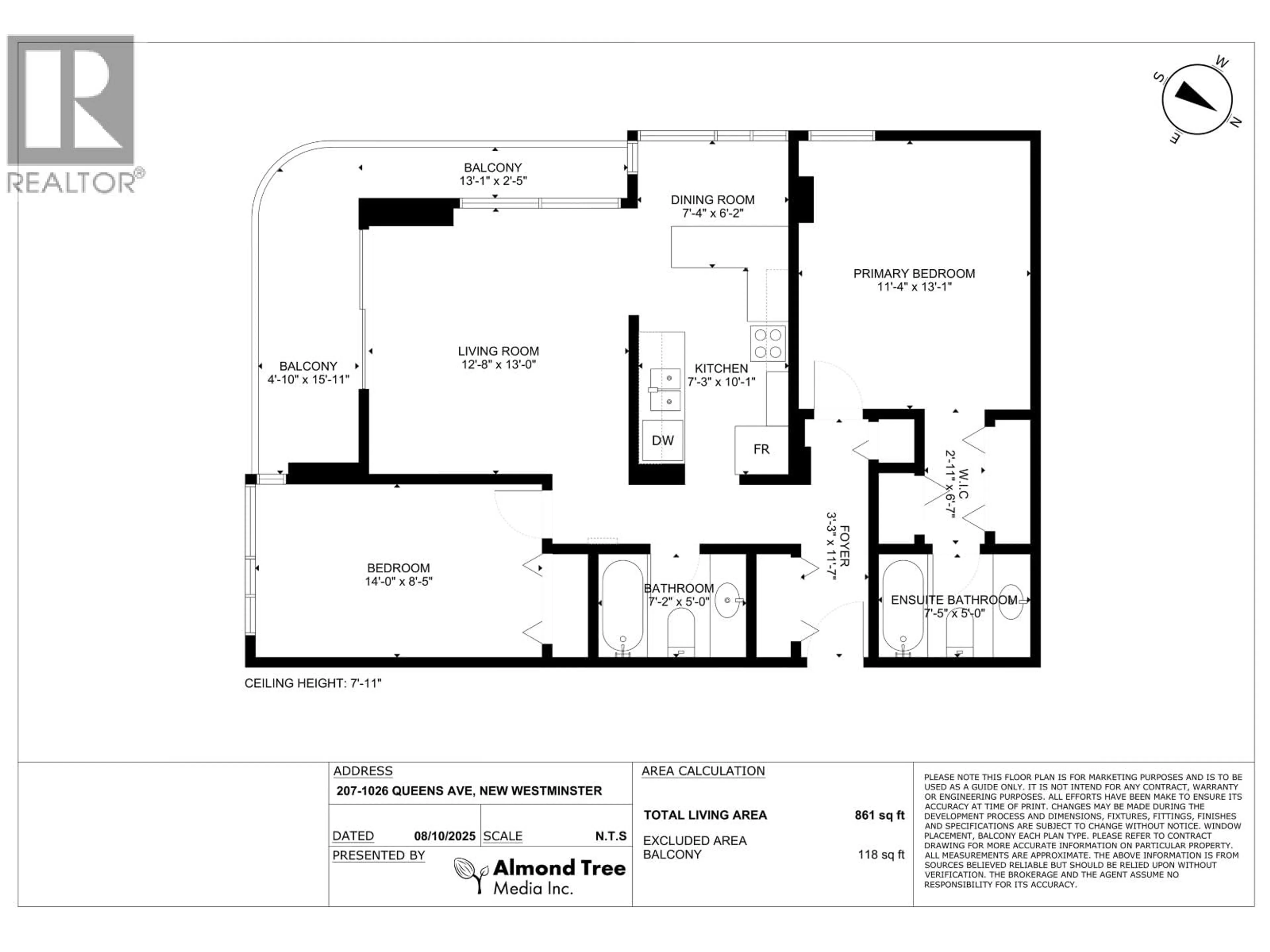 Floor plan for 207 - 1026 QUEENS AVENUE, New Westminster British Columbia V3M6B2