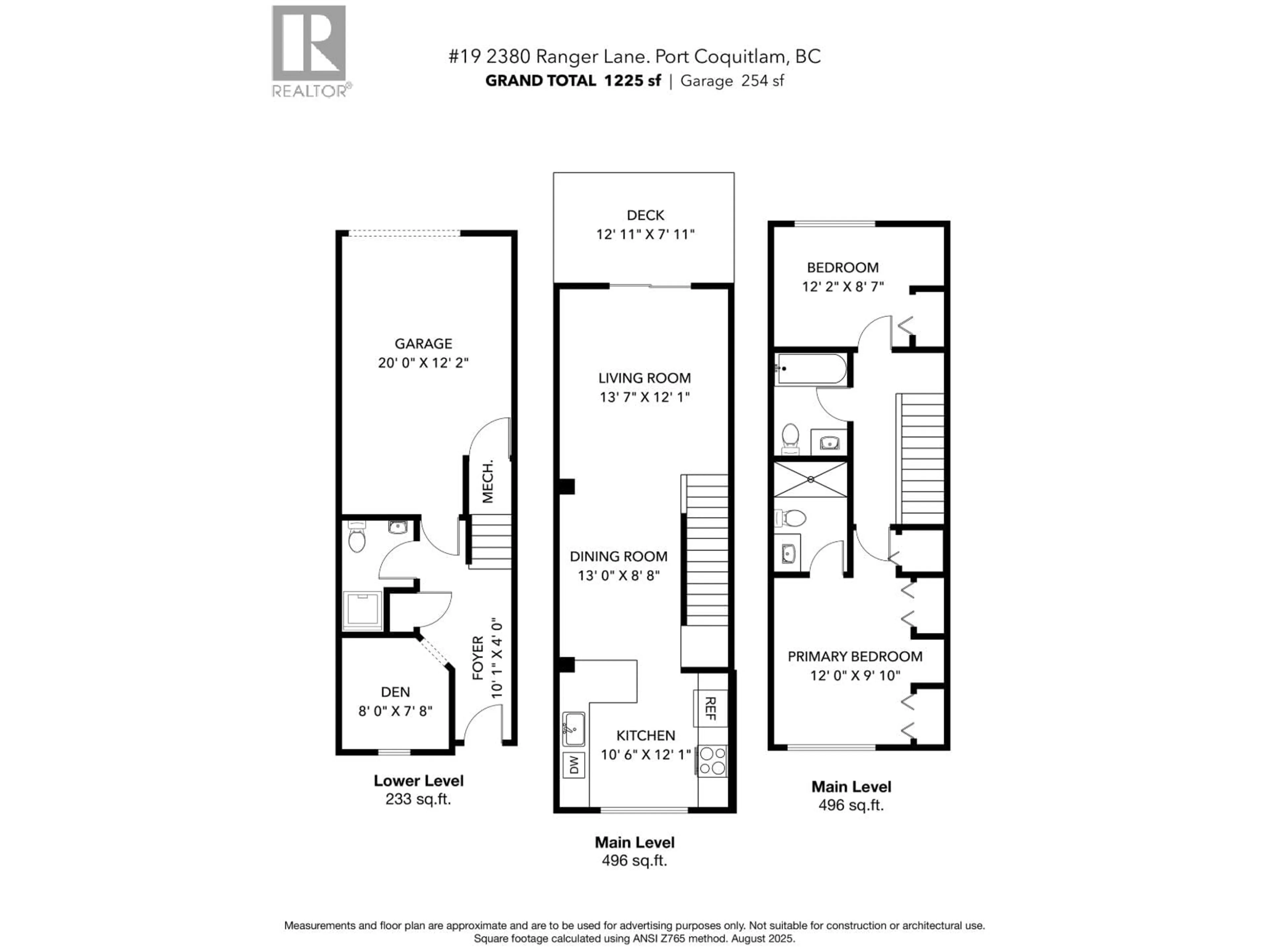 Floor plan for 19 - 2380 RANGER LANE, Port Coquitlam British Columbia V3B0M4