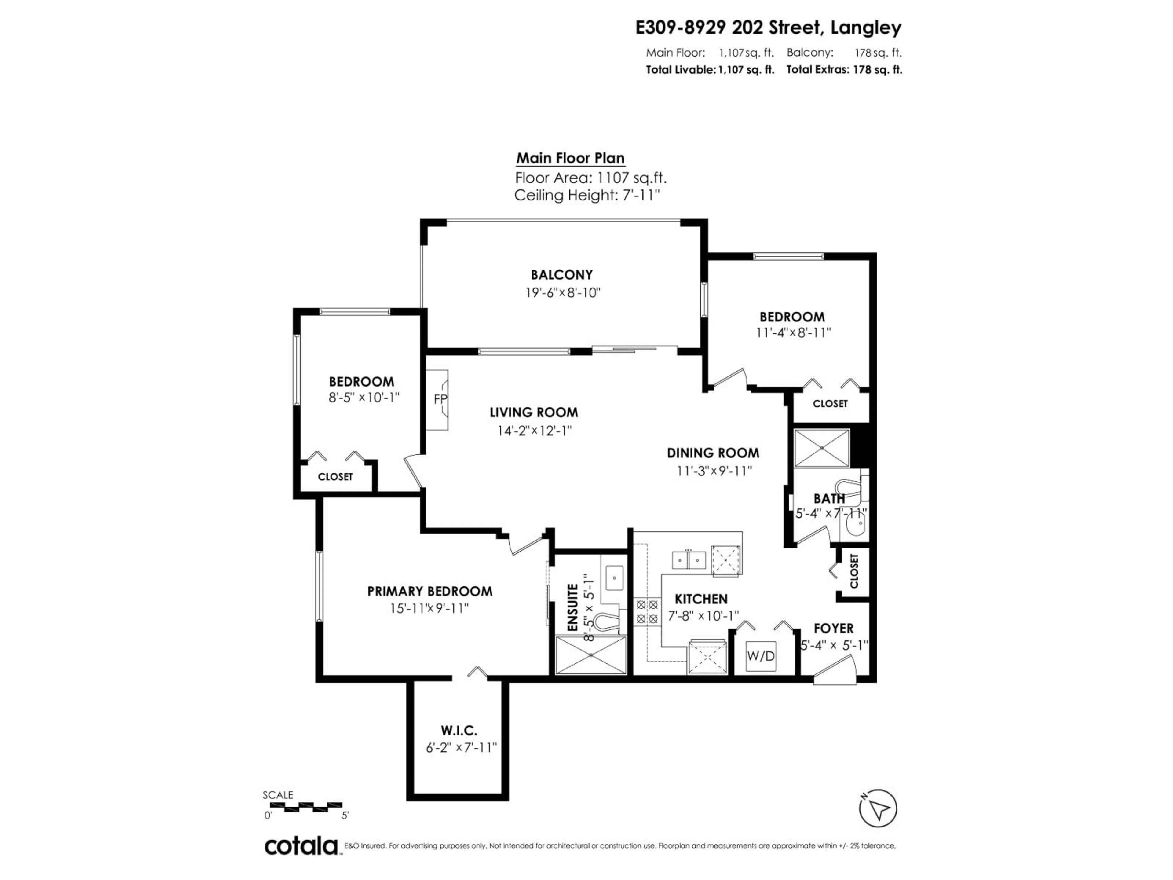 Floor plan for E309 - 8929 202 STREET, Langley British Columbia V1M0B4