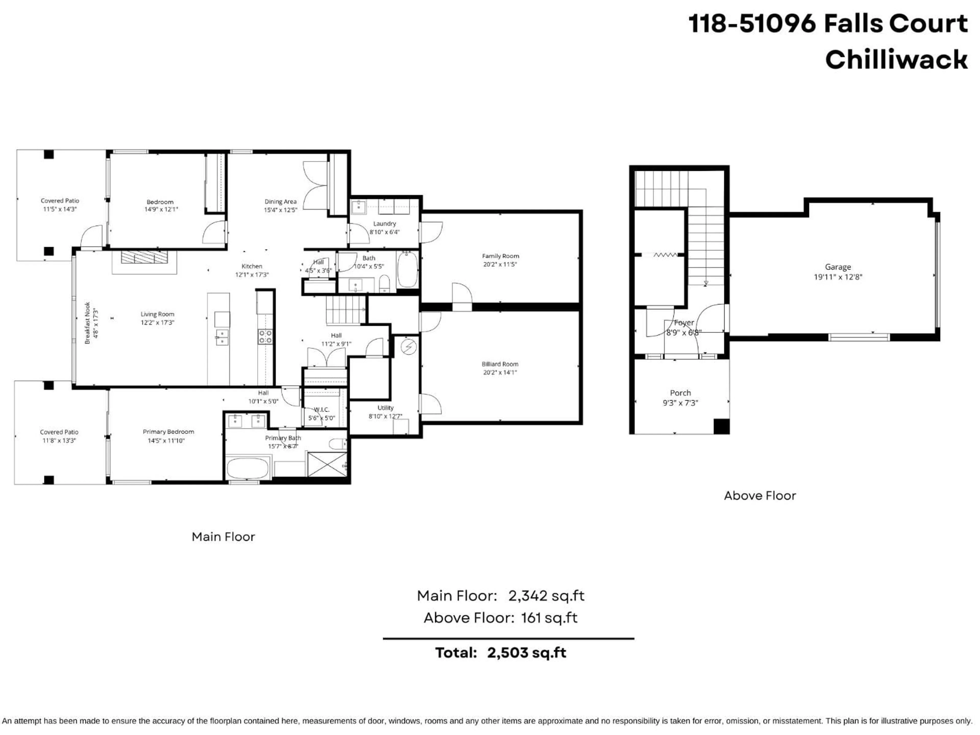 Floor plan for 118 - 51096 FALLS COURT, Chilliwack British Columbia V4Z1K7