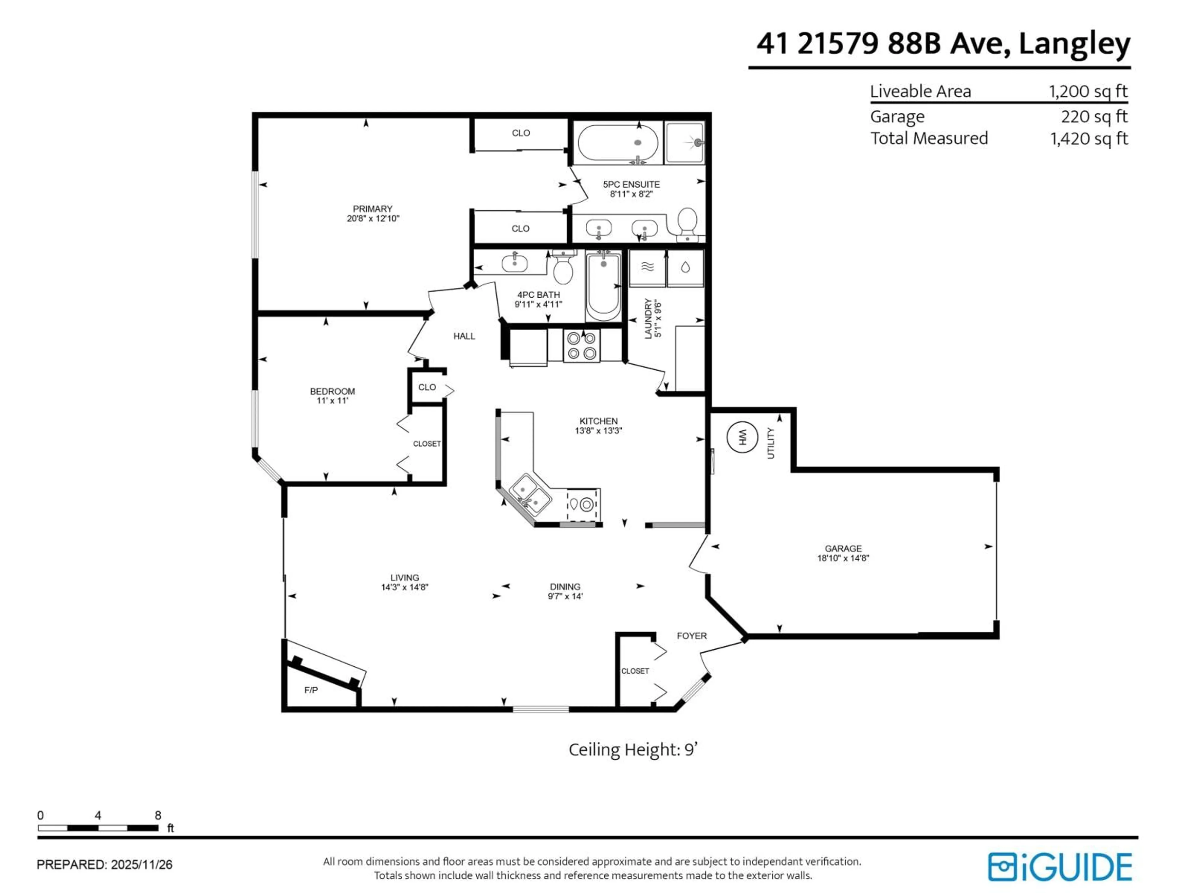 Floor plan for 41 - 21579 88B AVENUE, Langley British Columbia V1M2X4