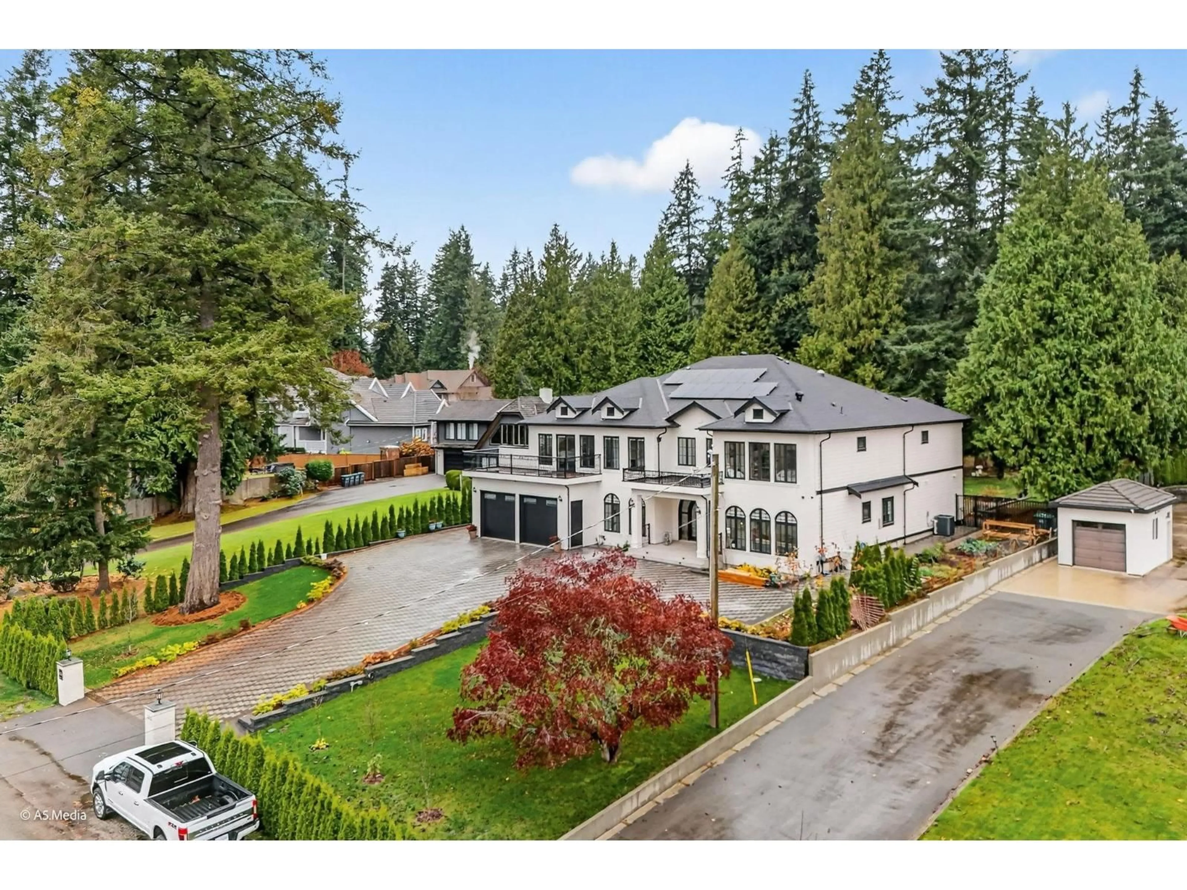 A pic from outside/outdoor area/front of a property/back of a property/a pic from drone, mountain view for 12673 54 AVENUE, Surrey British Columbia V3X3C1