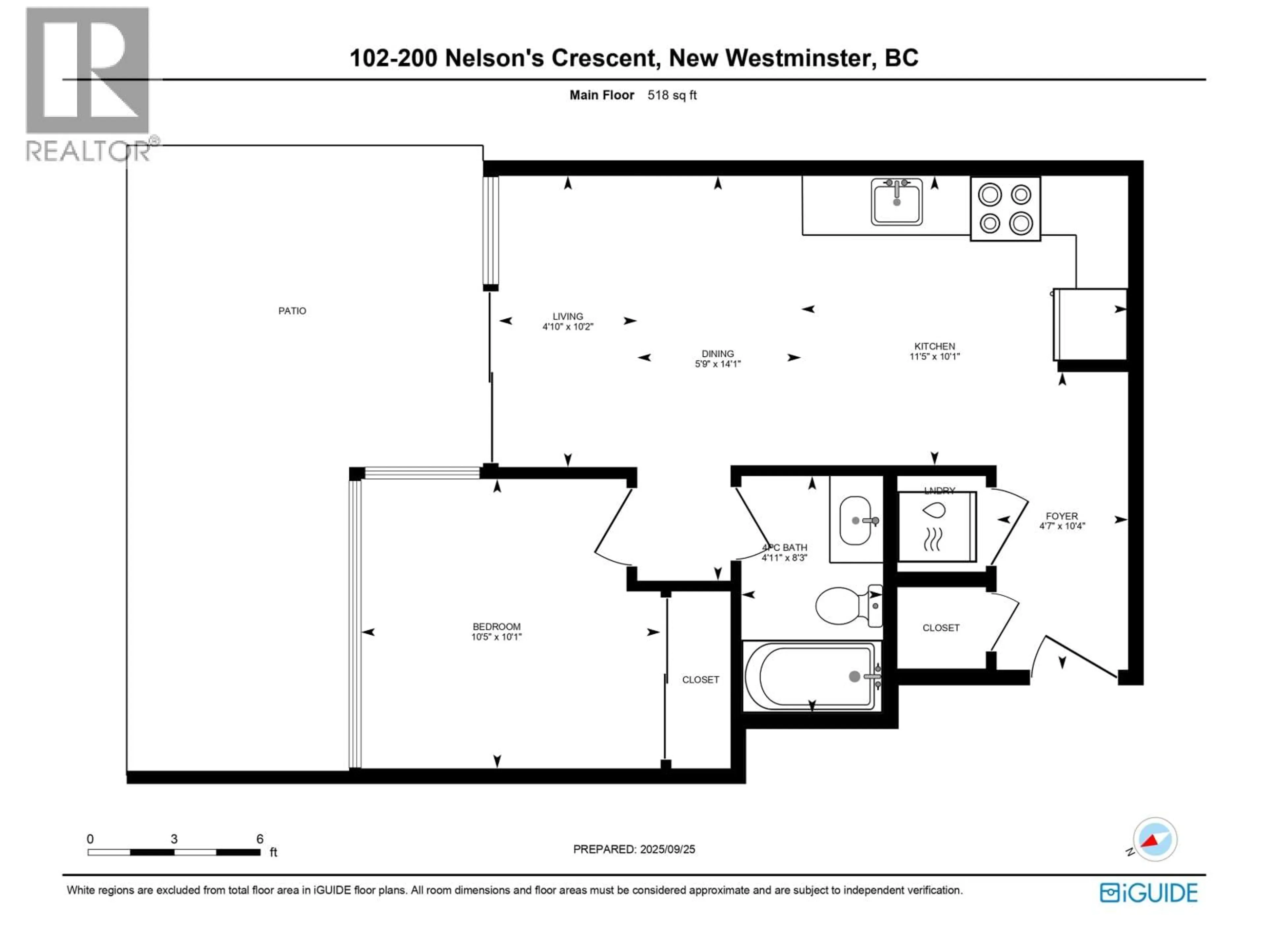 Floor plan for 102 - 200 NELSON'S CRESCENT, New Westminster British Columbia V3L0H4