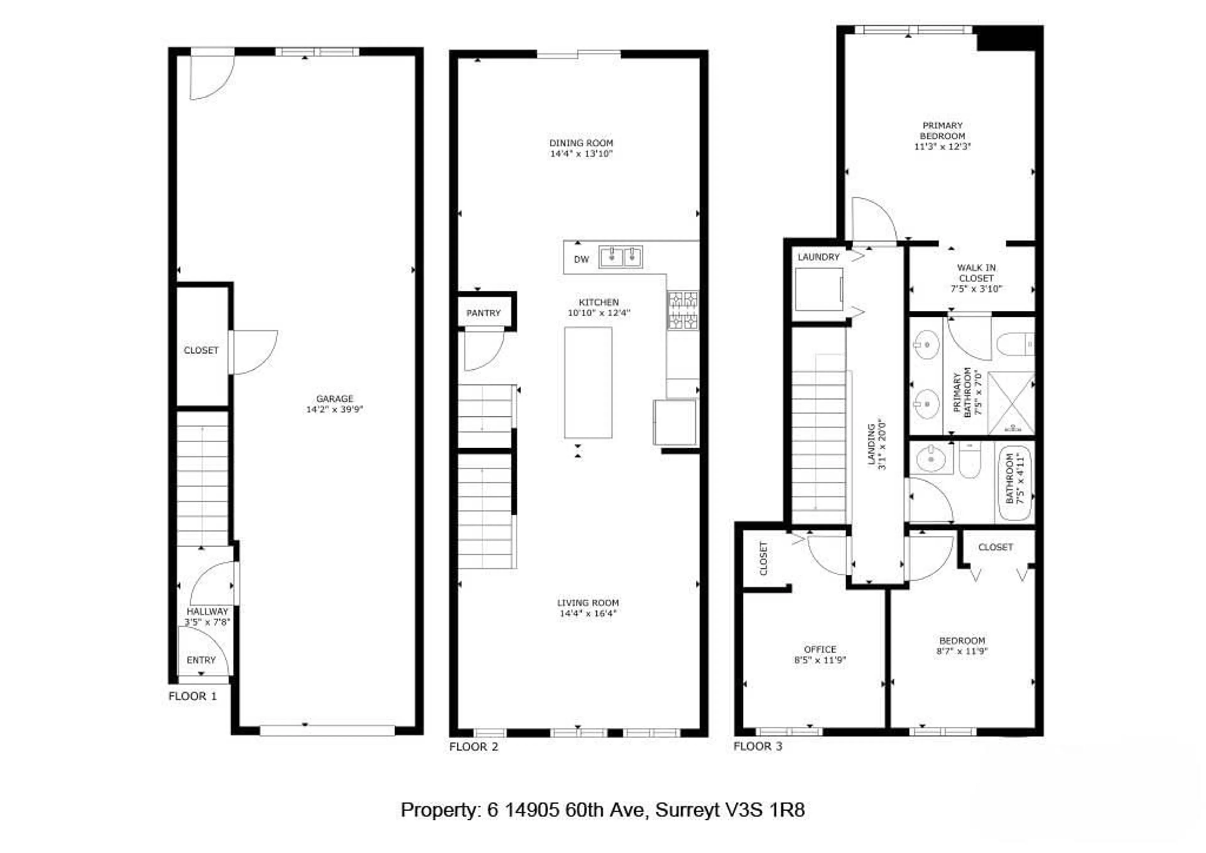 Floor plan for 6 - 14905 60 AVENUE, Surrey British Columbia V3S1R8
