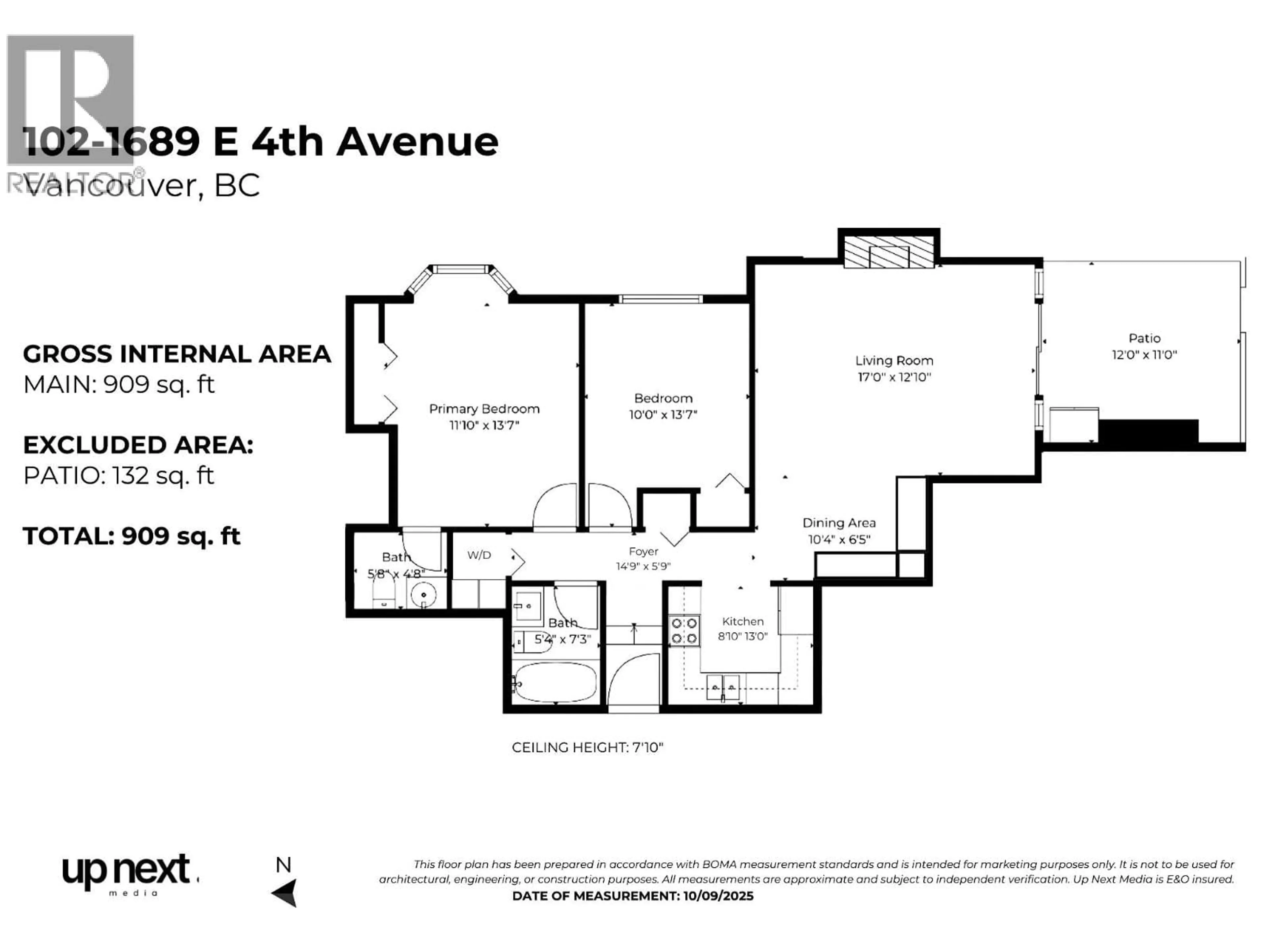 Floor plan for 102 - 1689 4TH AVENUE, Vancouver British Columbia V5N1J7