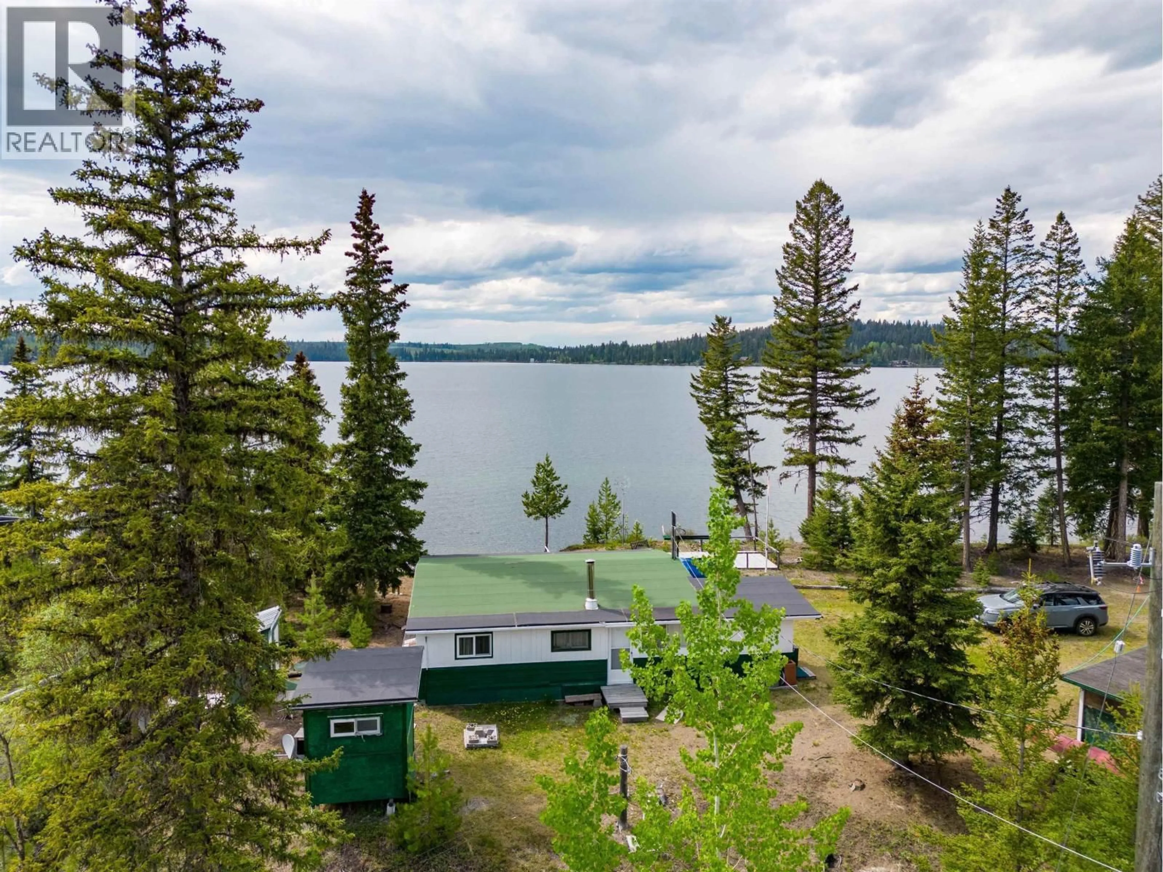 A pic from outside/outdoor area/front of a property/back of a property/a pic from drone, water/lake/river/ocean view for 2522 SPOUT LAKE ROAD, Lac La Hache British Columbia V0K1T0