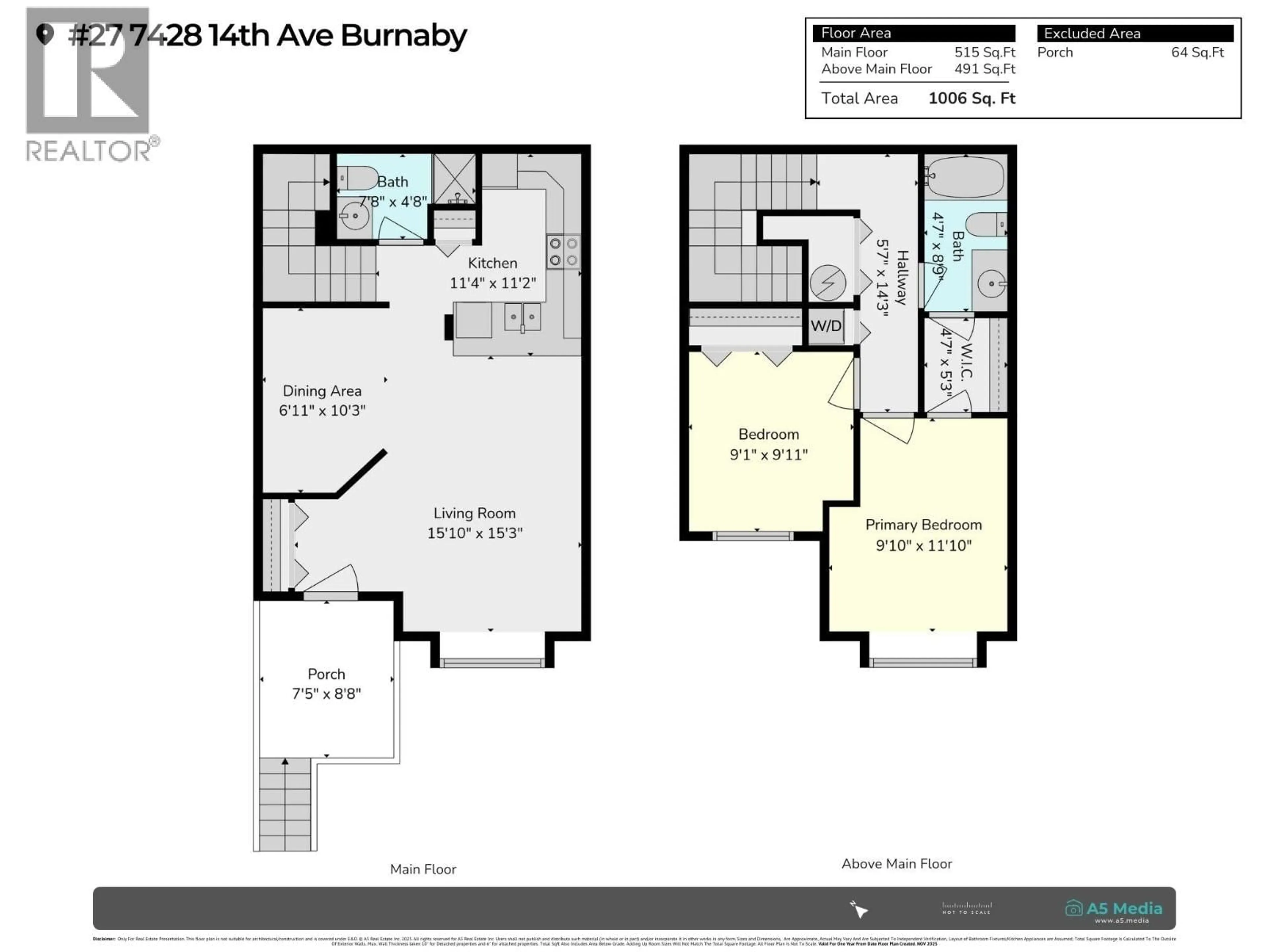 Floor plan for 27 - 7428 14 AVENUE, Burnaby British Columbia V3N0C2