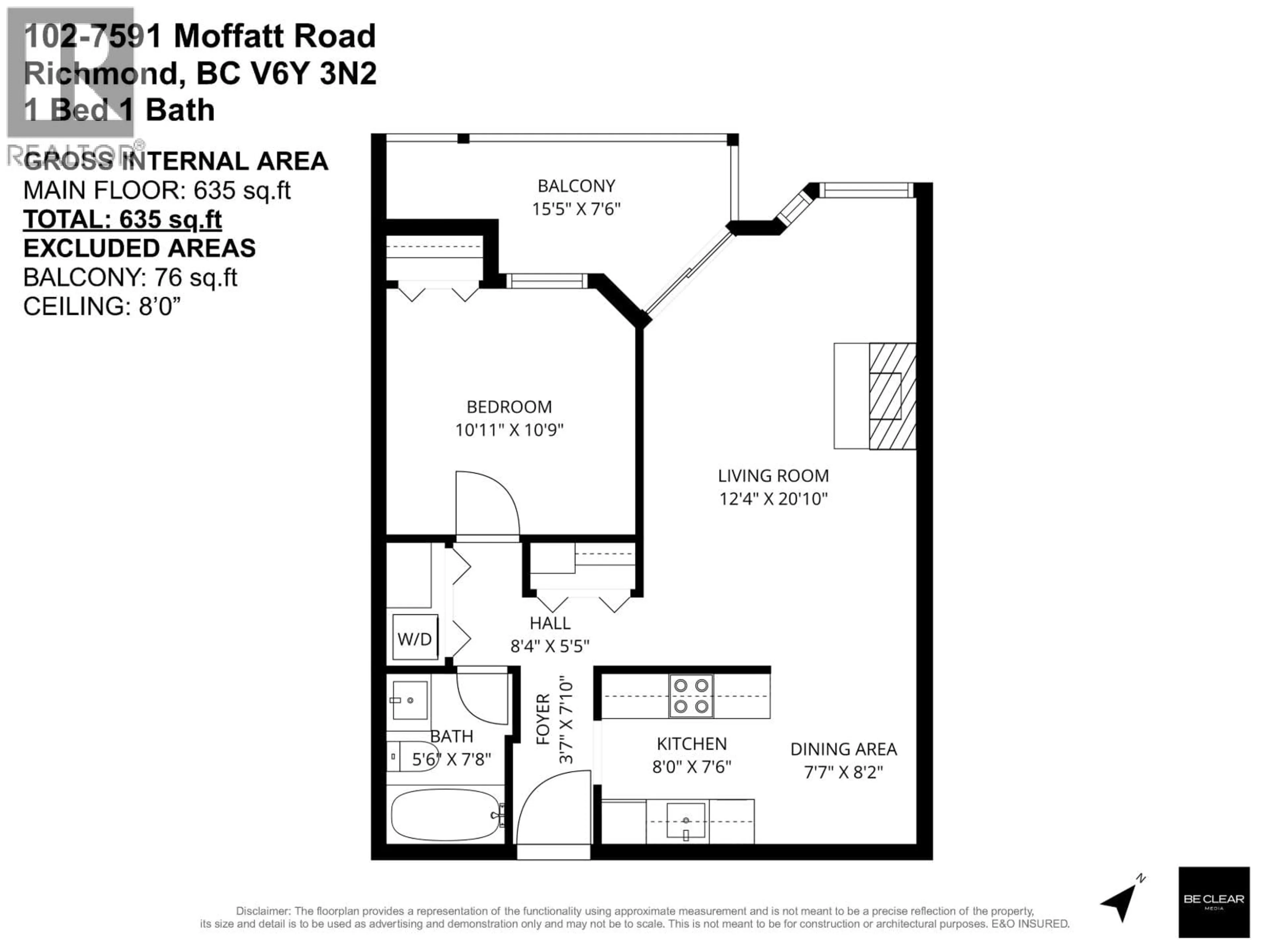 Floor plan for 102 - 7591 MOFFATT ROAD, Richmond British Columbia V6Y3N2