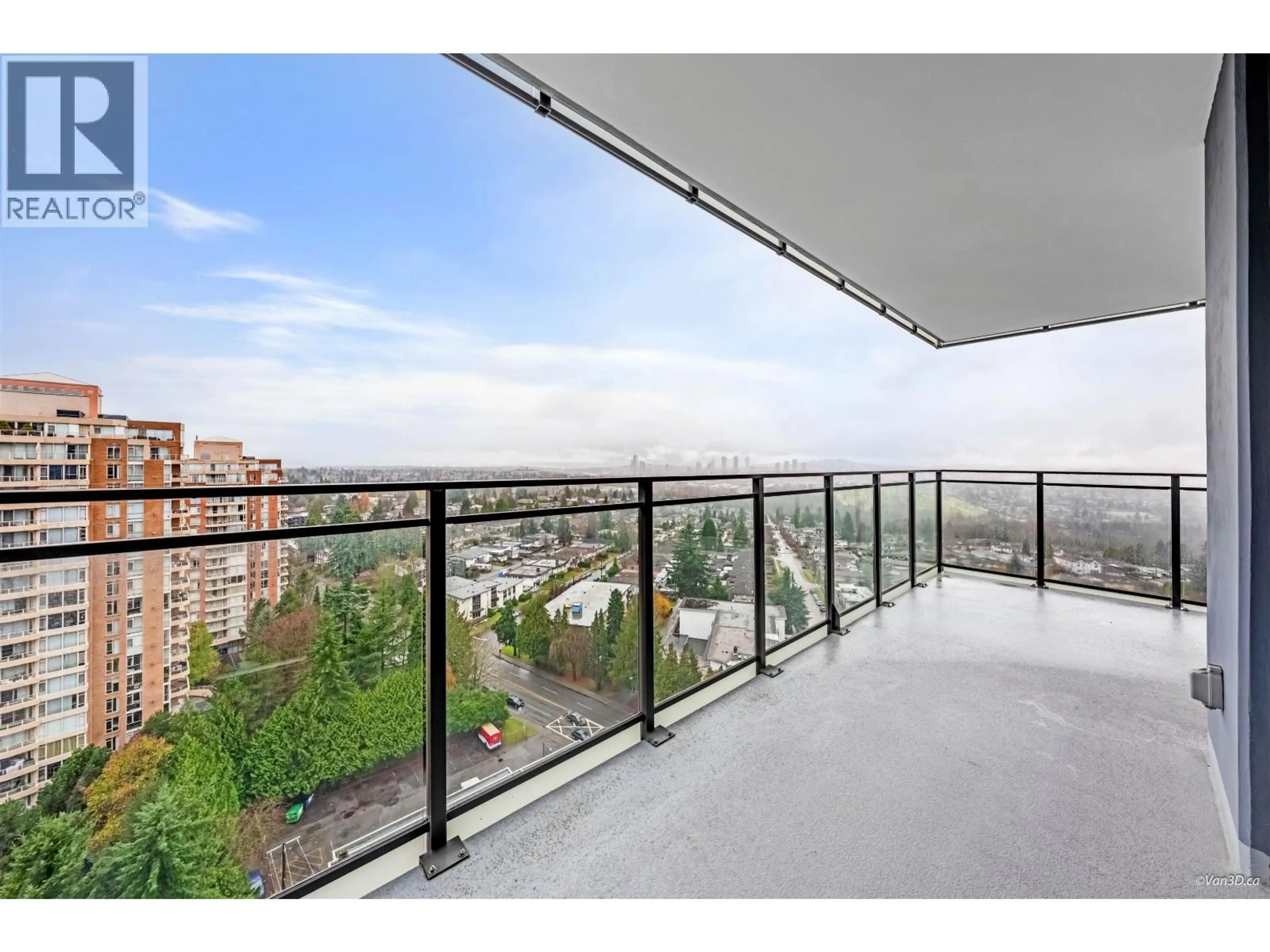 Balcony in the apartment, city buildings view from balcony for 1608 - 4711 HAZEL STREET, Burnaby British Columbia V5H0J9