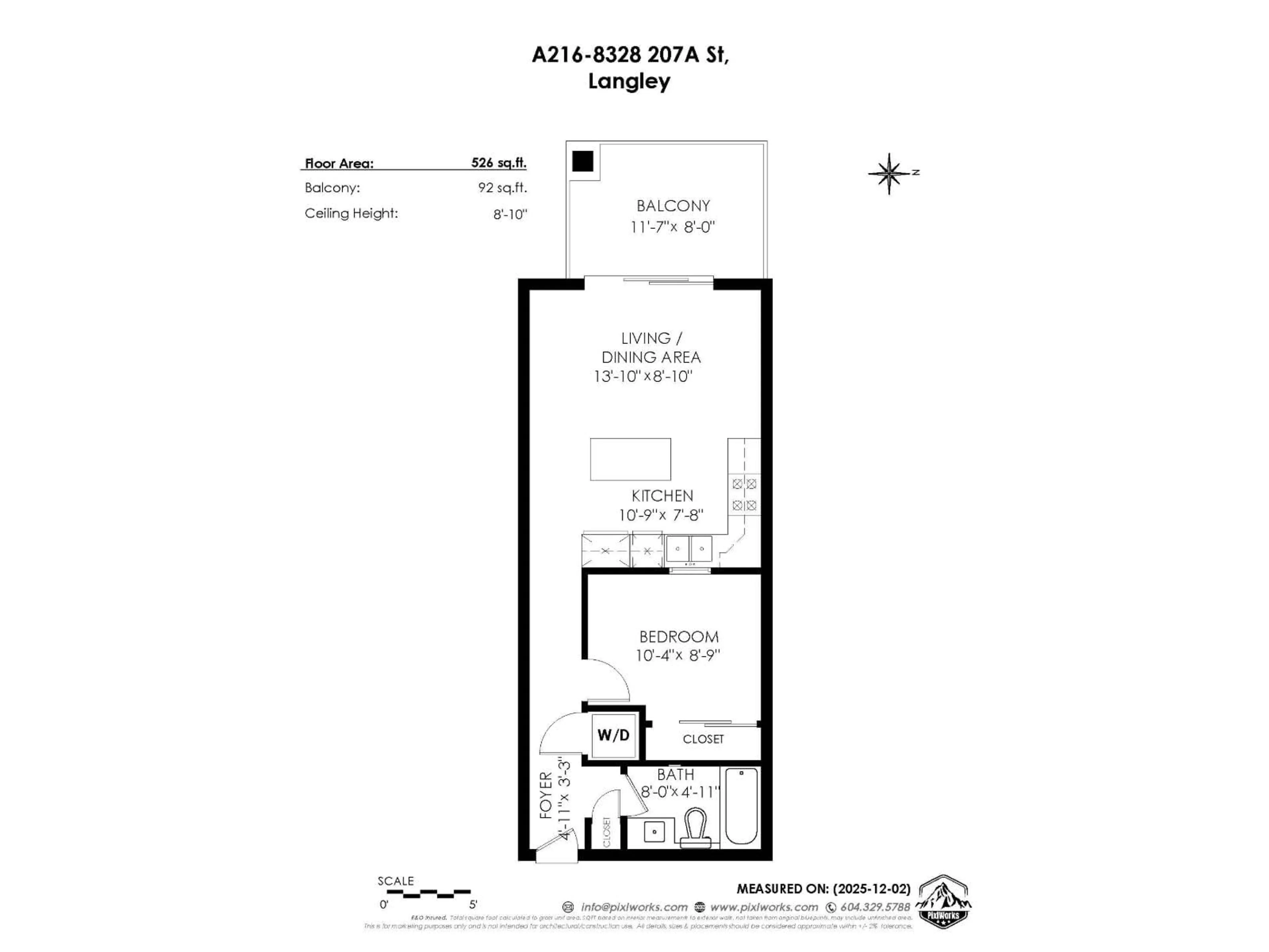 Floor plan for 216 - 8328 207A STREET, Langley British Columbia V2Y0K5