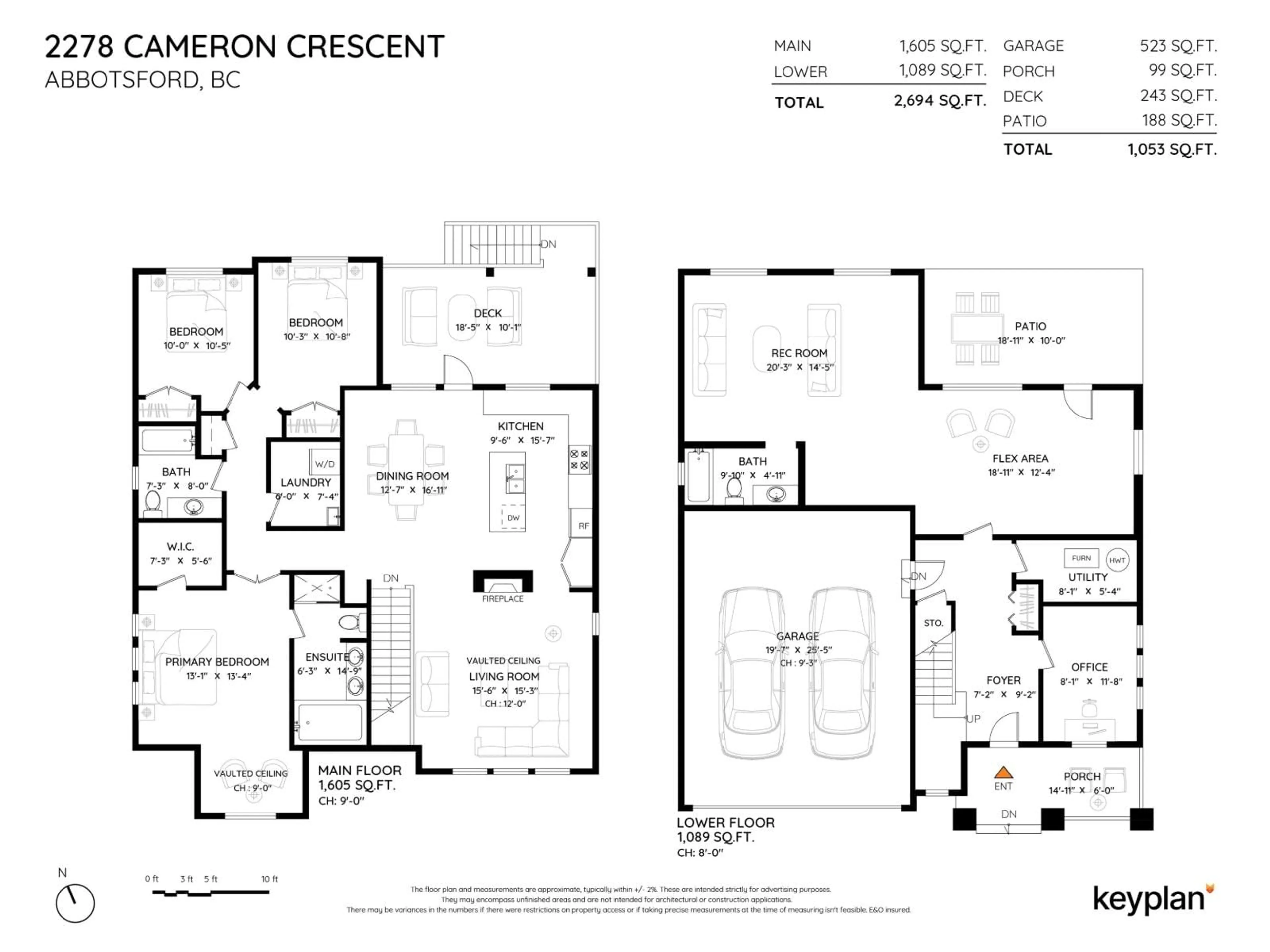 Floor plan for 2278 CAMERON COURT, Abbotsford British Columbia V3G0B7