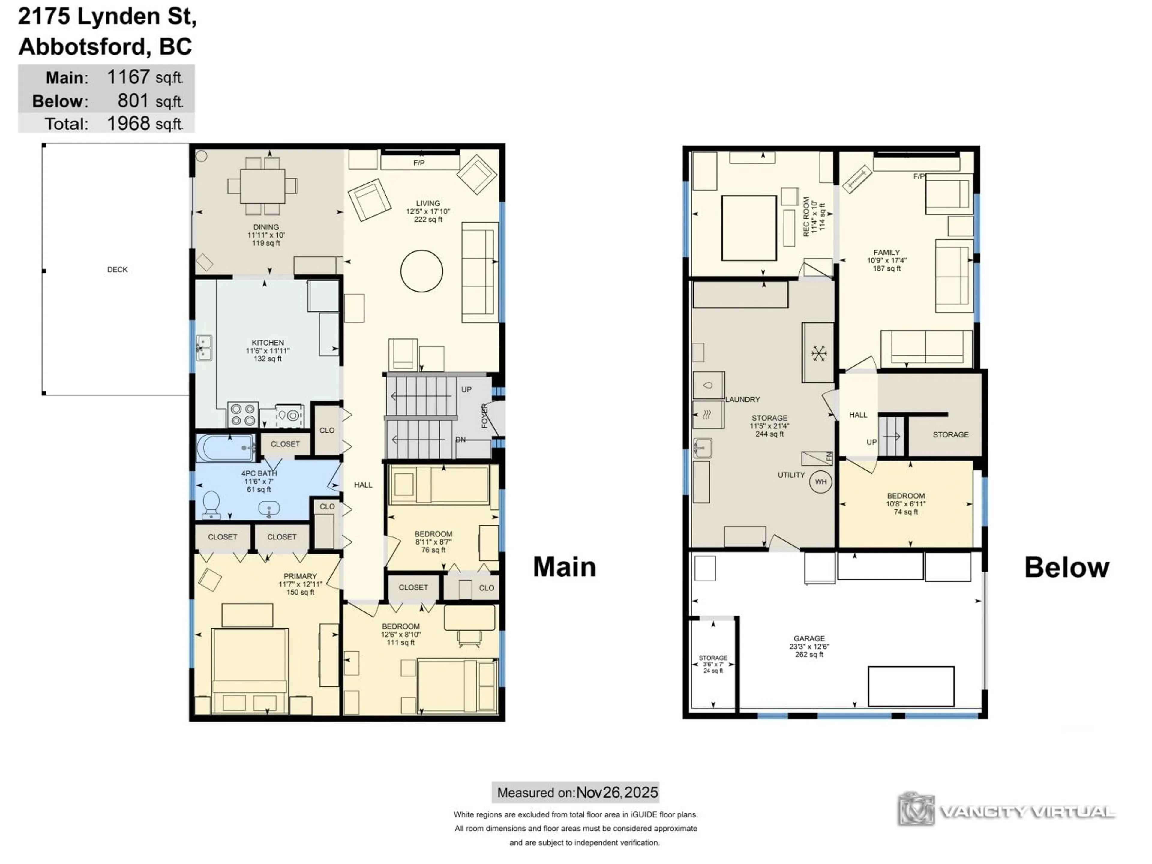 Floor plan for 2175 LYNDEN STREET, Abbotsford British Columbia V2T3B6