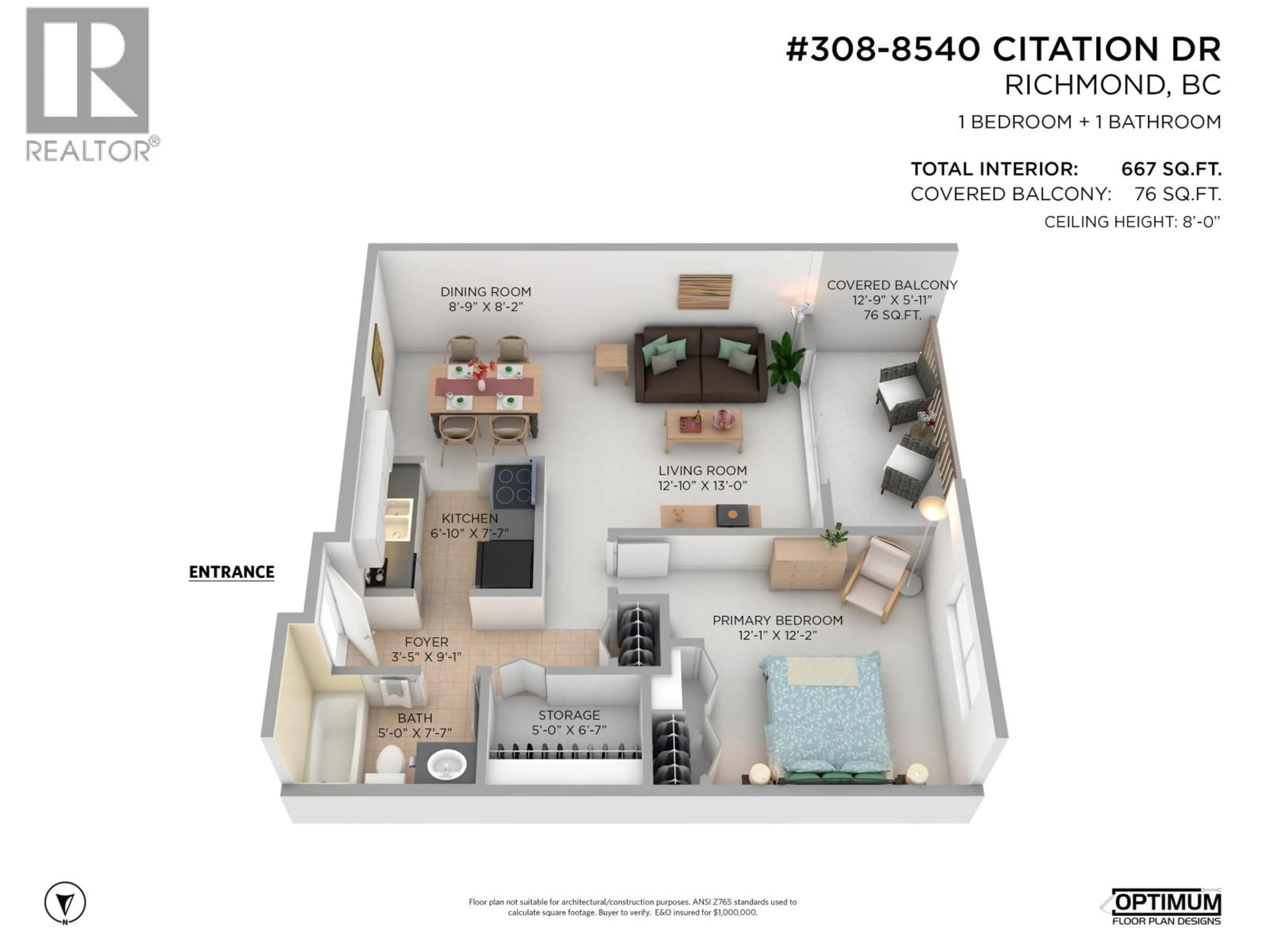 Floor plan for 308 - 8540 CITATION DRIVE, Richmond British Columbia V6Y3A3