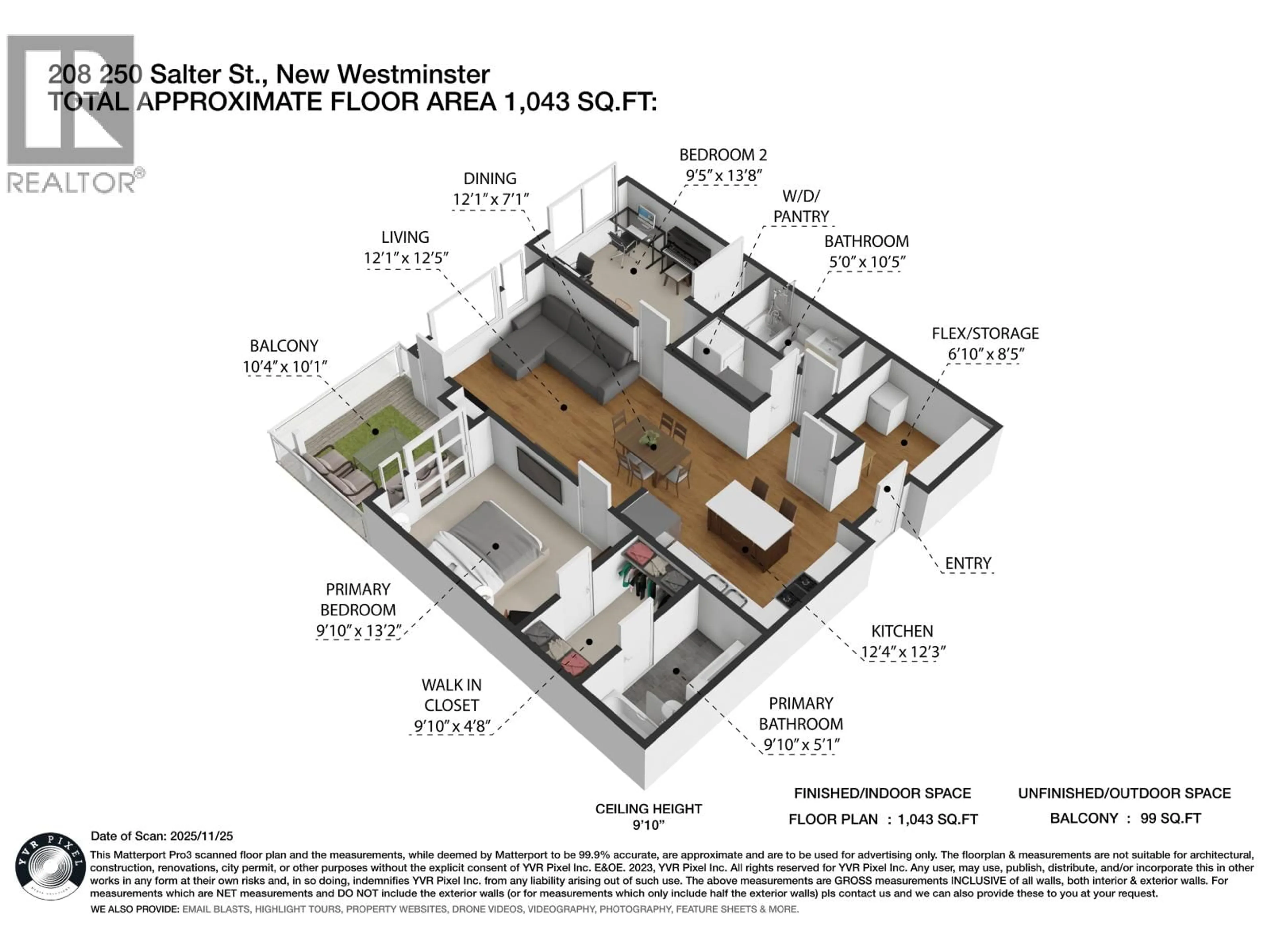 Floor plan for 208 - 250 SALTER STREET, New Westminster British Columbia V3M0B7