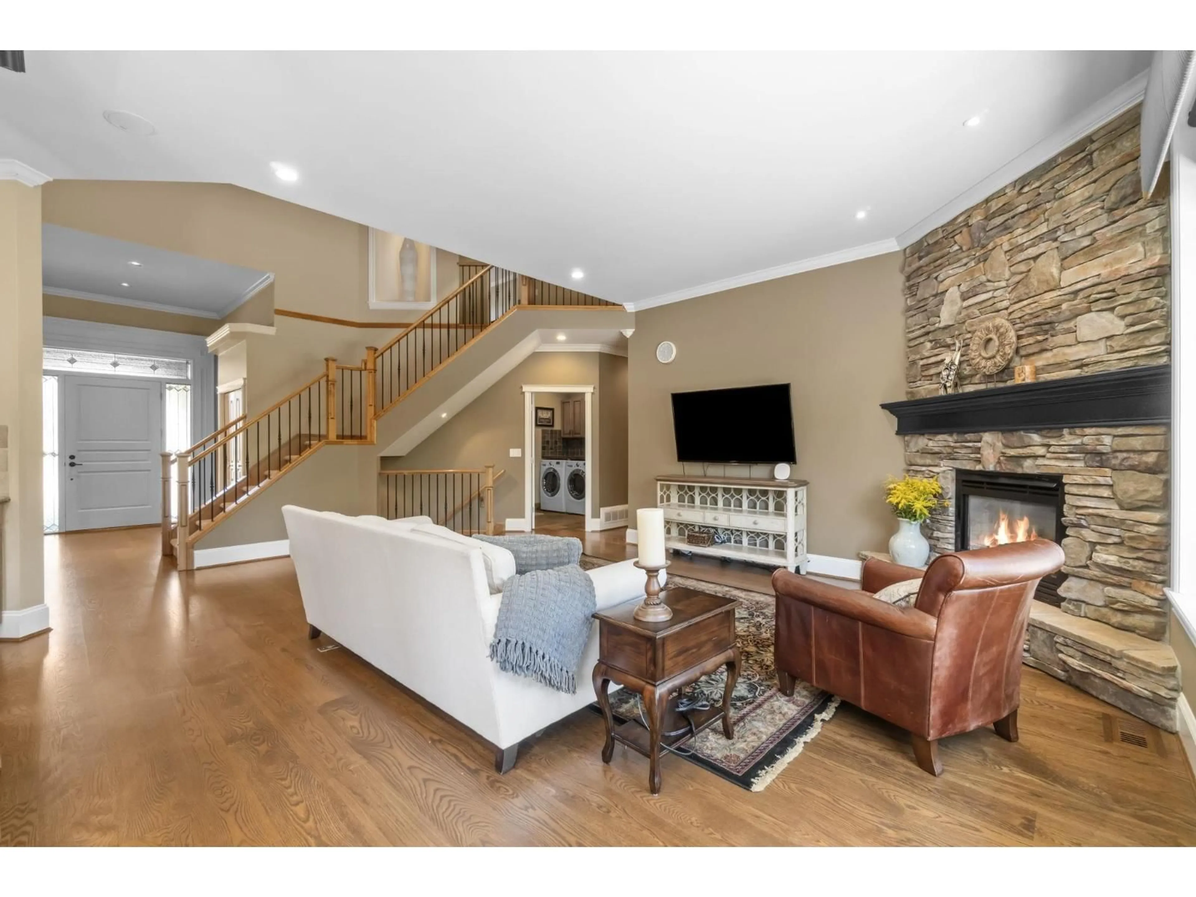 Living room with furniture, wood/laminate floor for 3918 156B STREET, Surrey British Columbia V3Z0K8