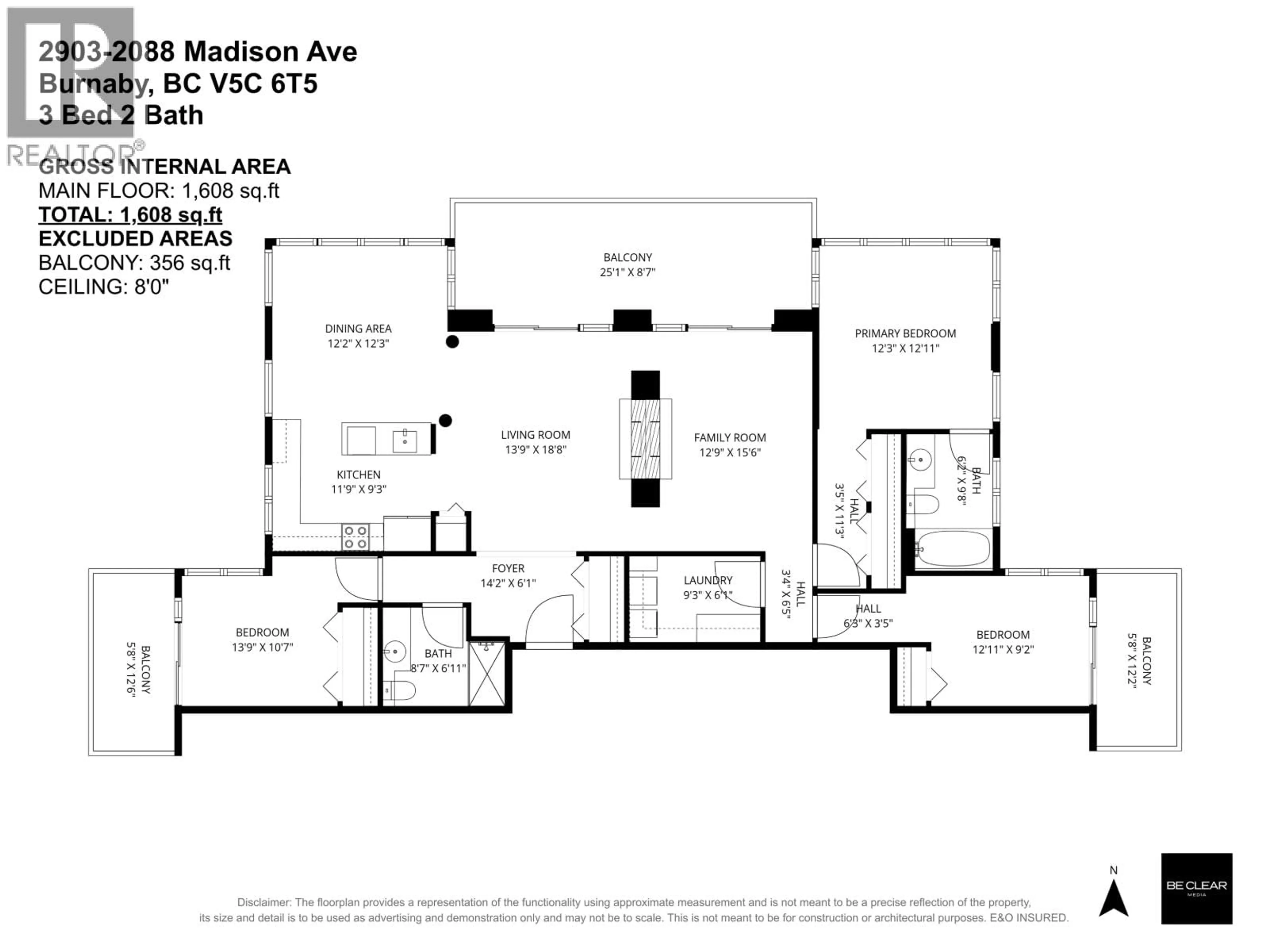 Floor plan for 2903 - 2088 MADISON AVENUE, Burnaby British Columbia V5C6T5