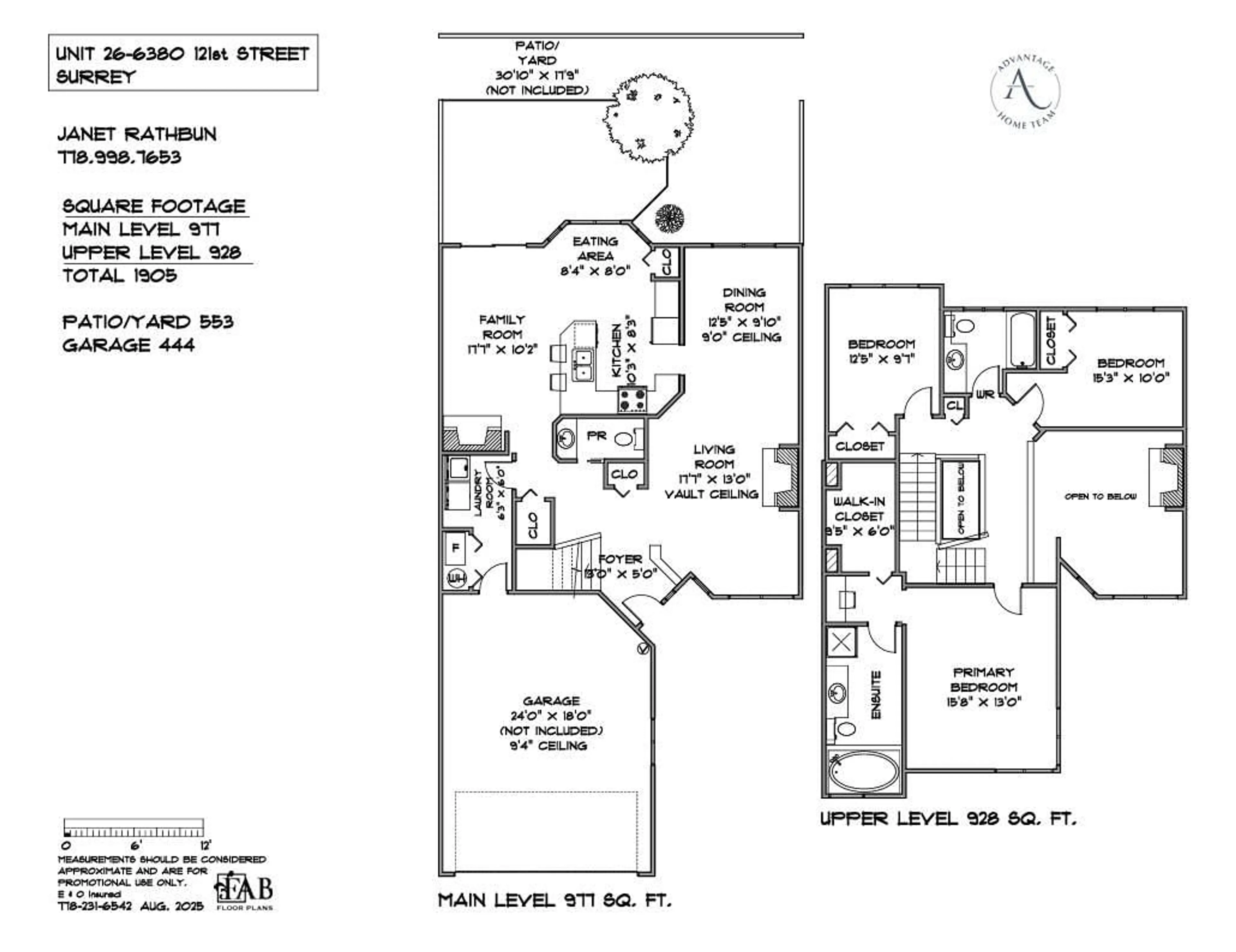 Floor plan for 26 - 6380 121 STREET, Surrey British Columbia V3X1Y9