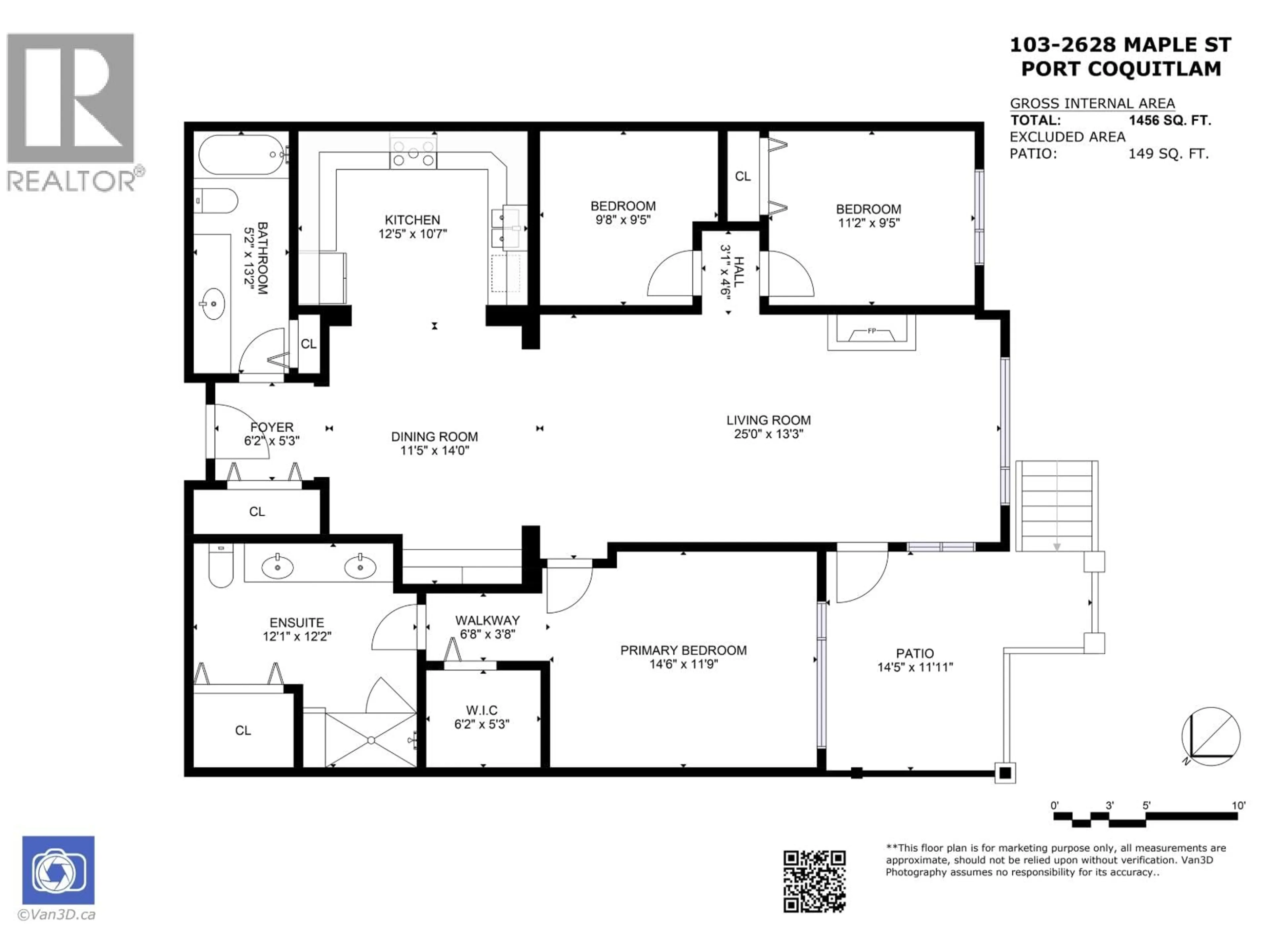 Floor plan for 103 - 2628 MAPLE STREET, Port Coquitlam British Columbia V3C0E2