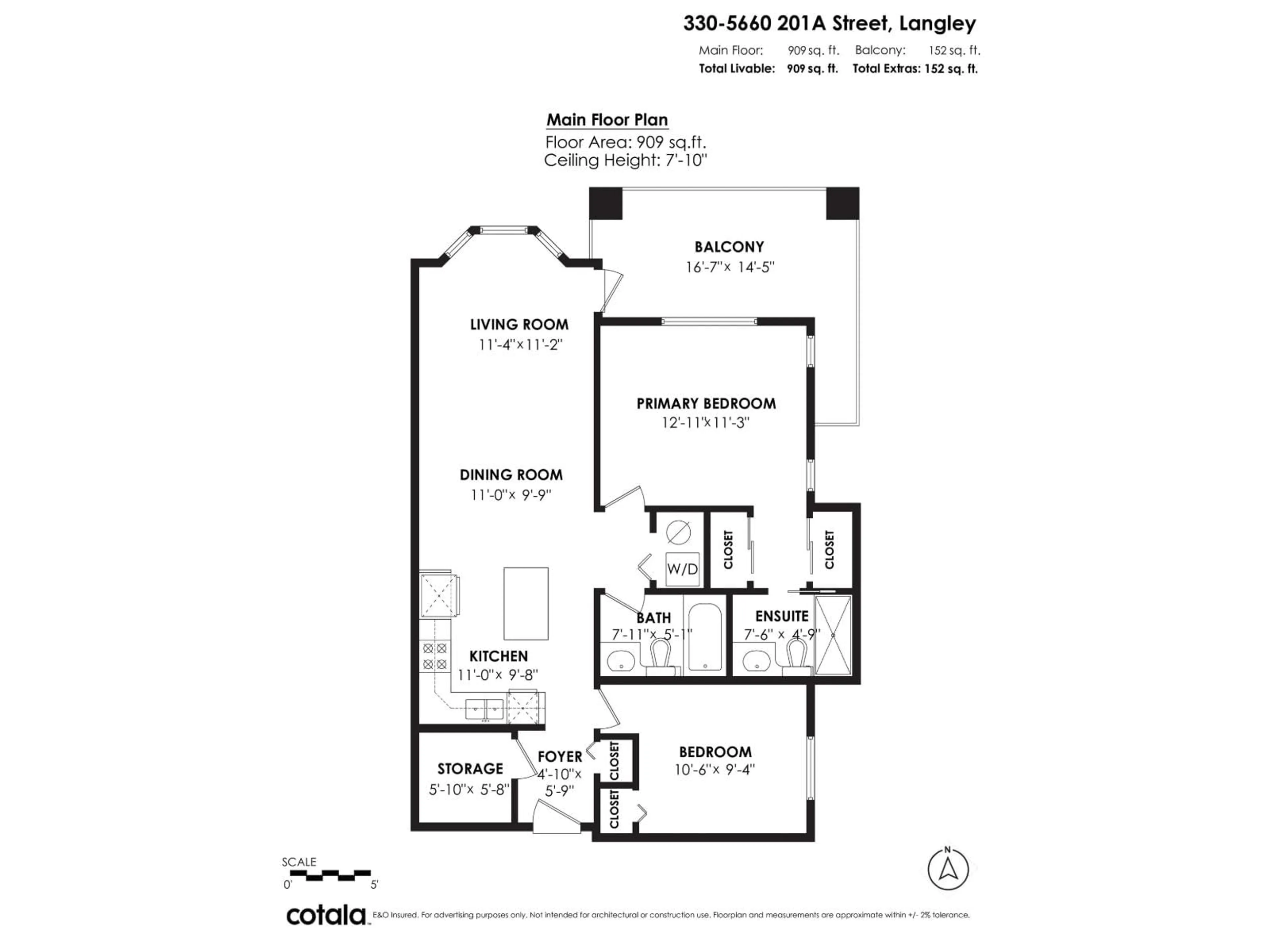 Floor plan for 330 - 5660 201A STREET, Langley British Columbia V3A0B4