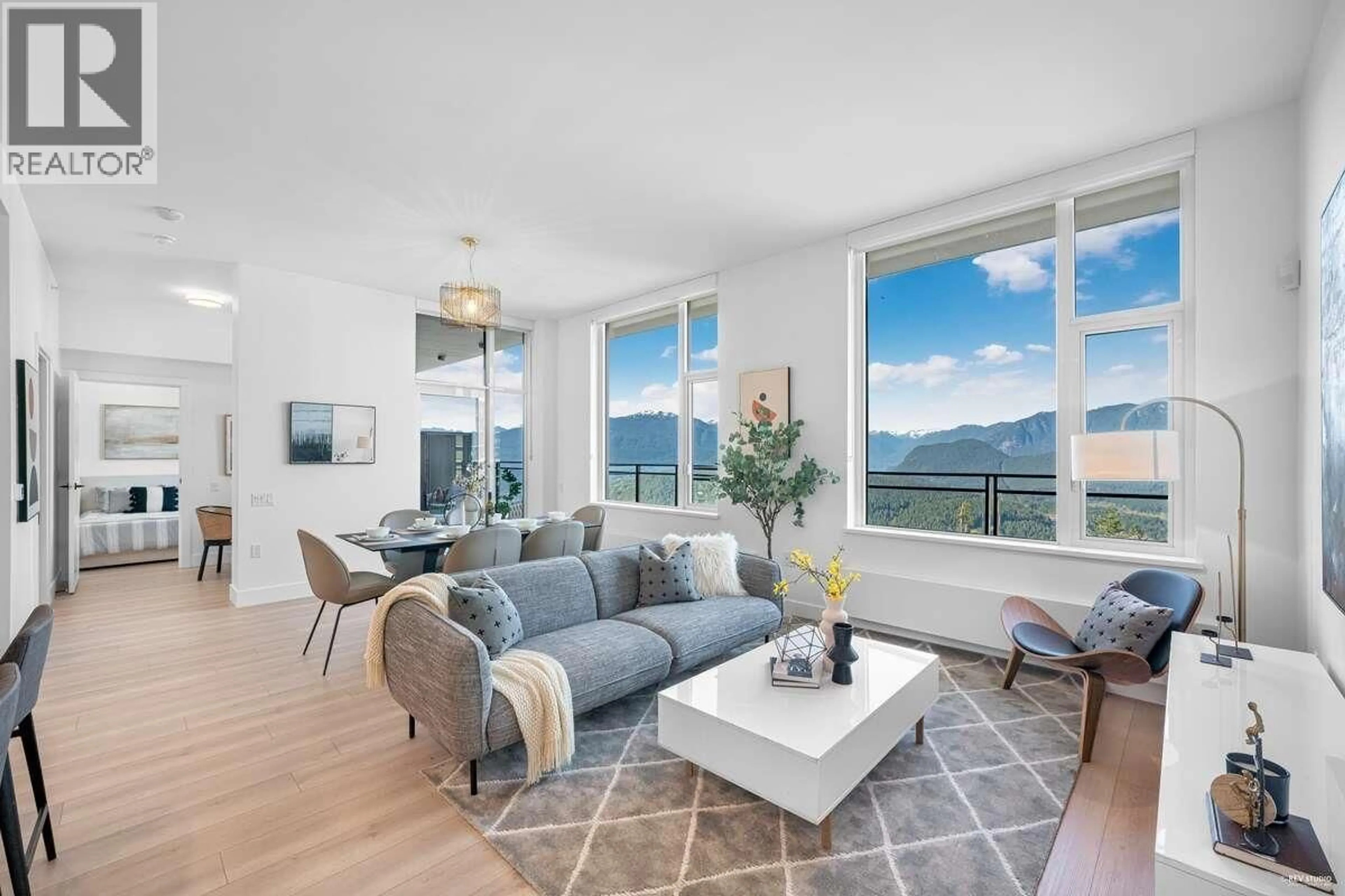 Living room with furniture, unknown for 1202 - 8750 UNIVERSITY CRESCENT, Burnaby British Columbia V5A0G9