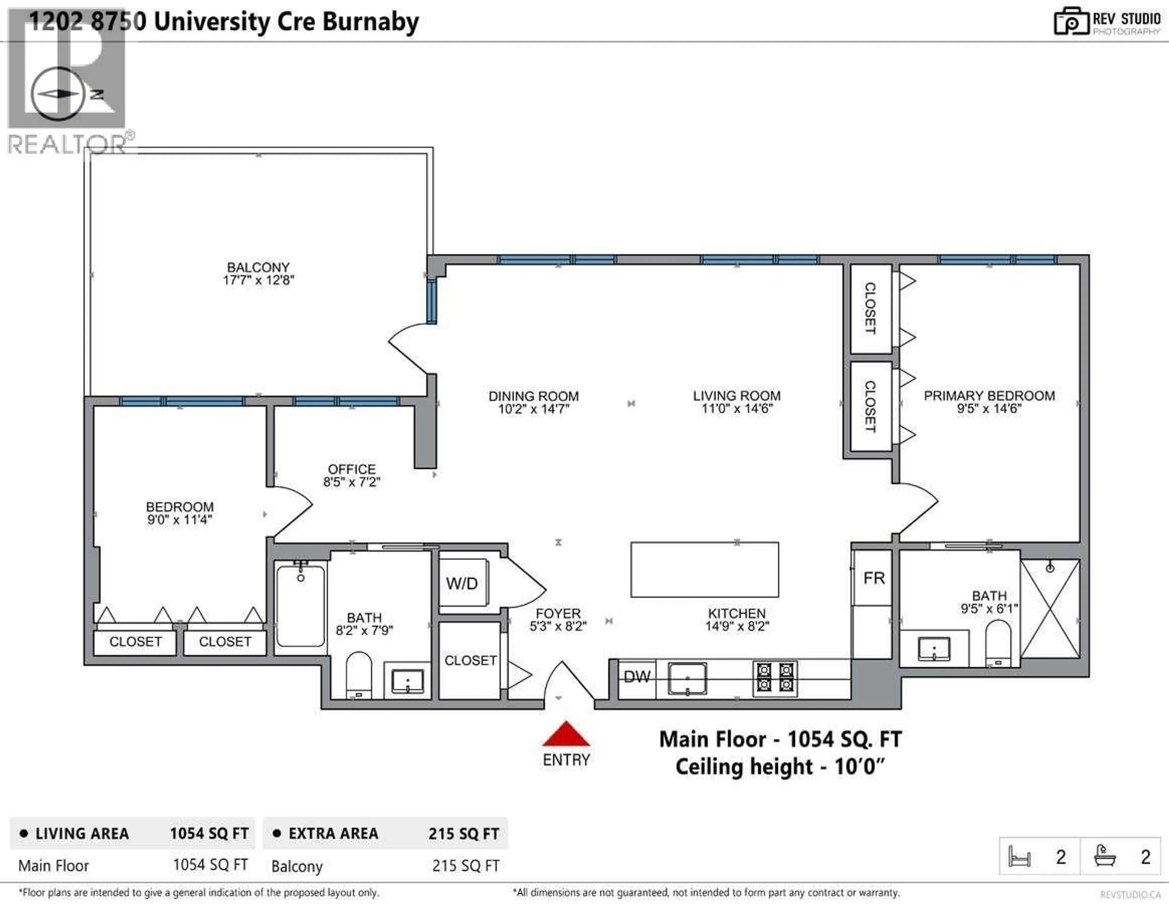Floor plan for 1202 - 8750 UNIVERSITY CRESCENT, Burnaby British Columbia V5A0G9