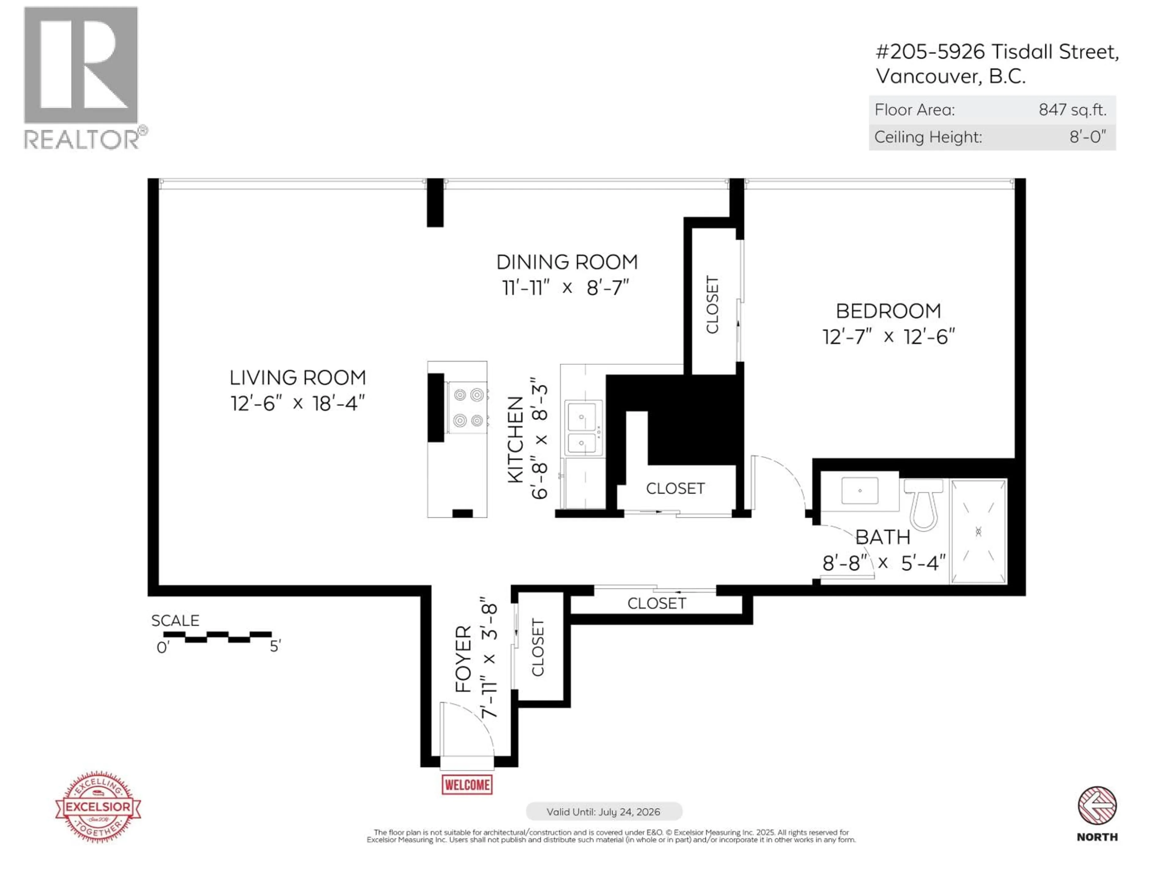 Floor plan for 205 - 5926 TISDALL STREET, Vancouver British Columbia V5Z3N2