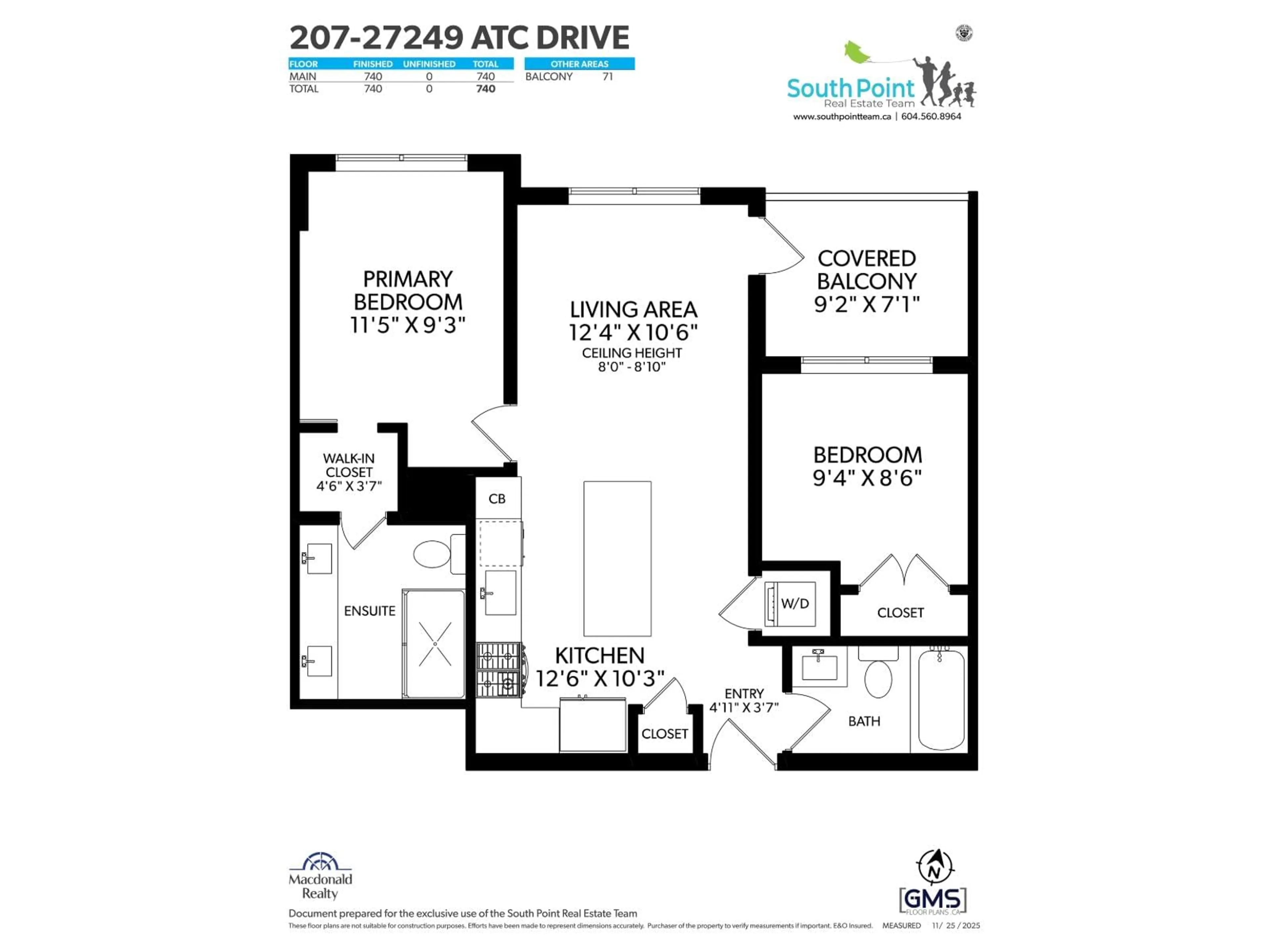 Floor plan for 207 - 27249 ALDERGROVE TOWN CENTRE DRIVE, Langley British Columbia V4W0E4