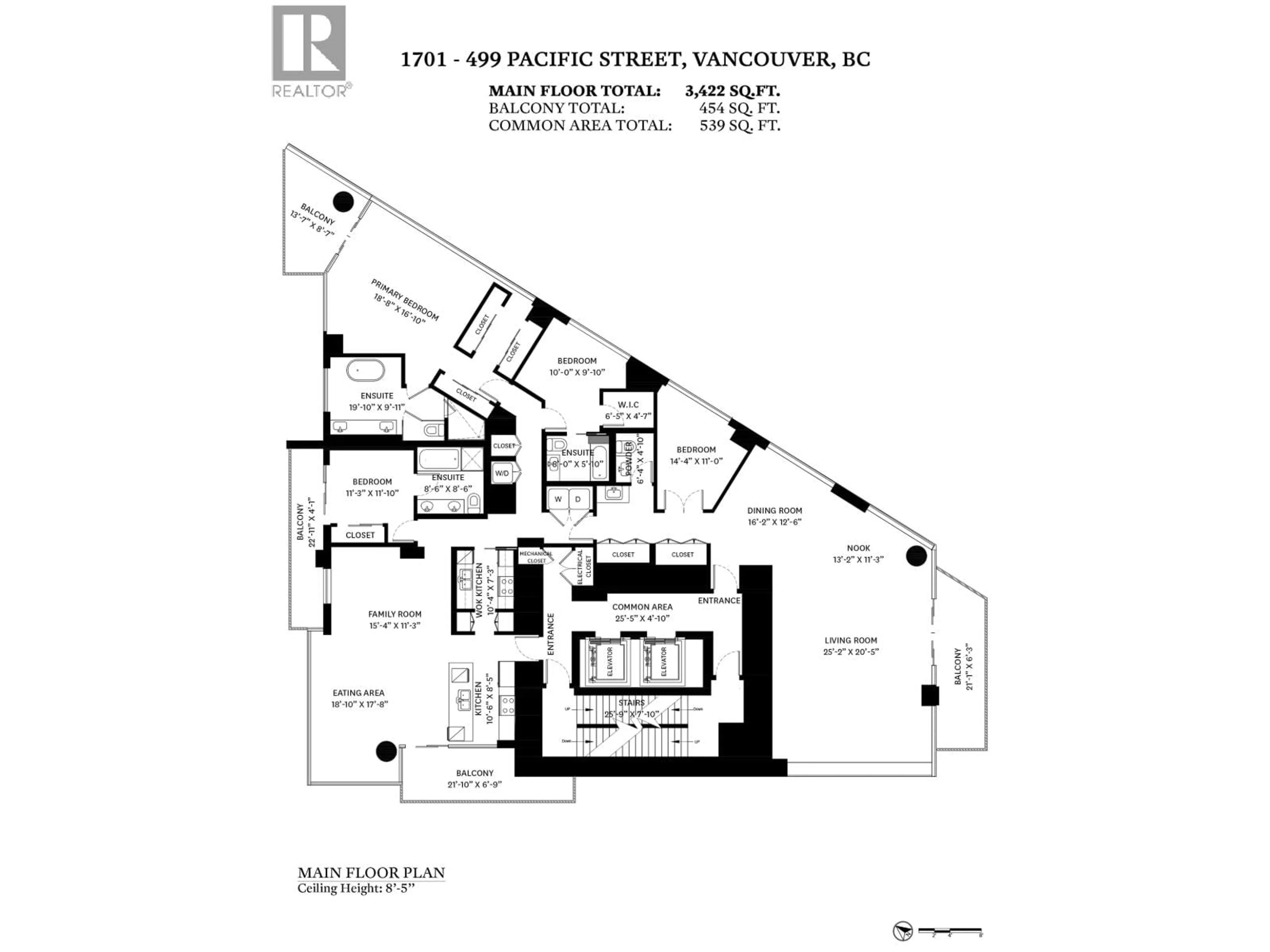 Floor plan for 1701 - 499 PACIFIC STREET, Vancouver British Columbia V6B0N4