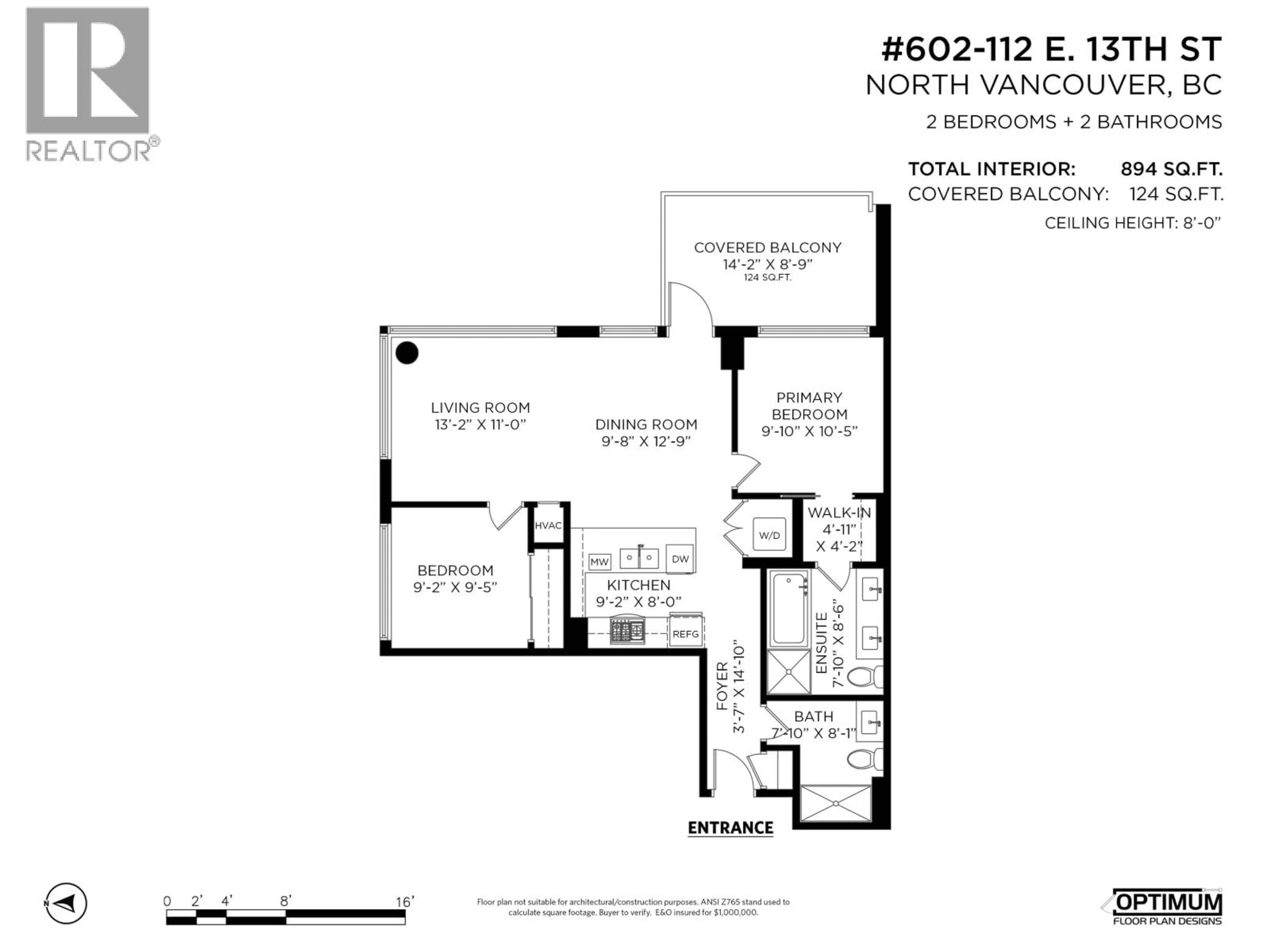 Floor plan for 602 - 112 13TH STREET, North Vancouver British Columbia V7L0E4